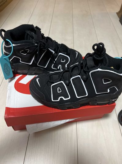 NIKE AIR MORE UPTEMPO GS "BLACK/WHITE"(2020)