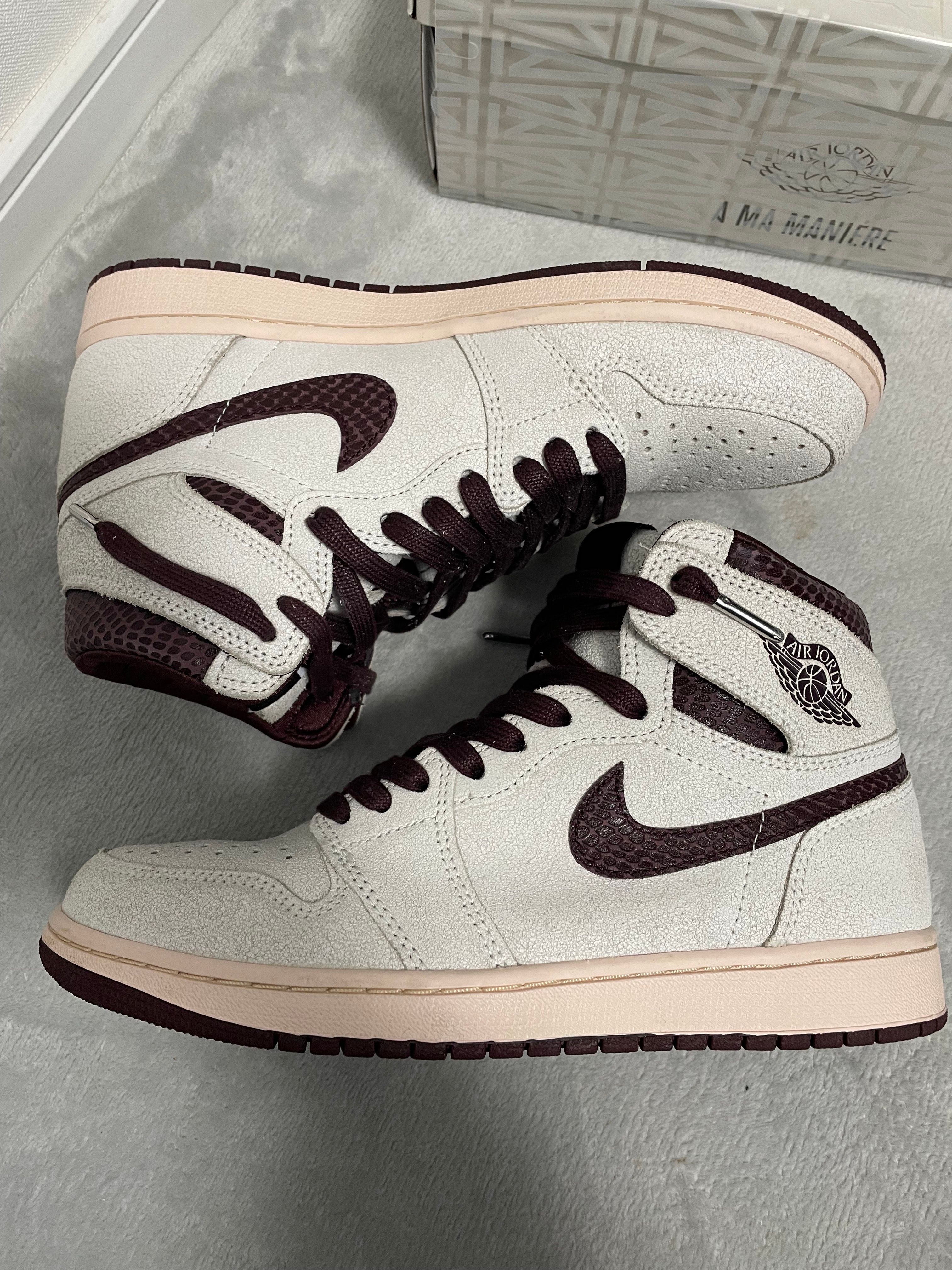 A Ma Maniere × Nike Air Jordan 1 Retro High OG "Sail and Burgundy"