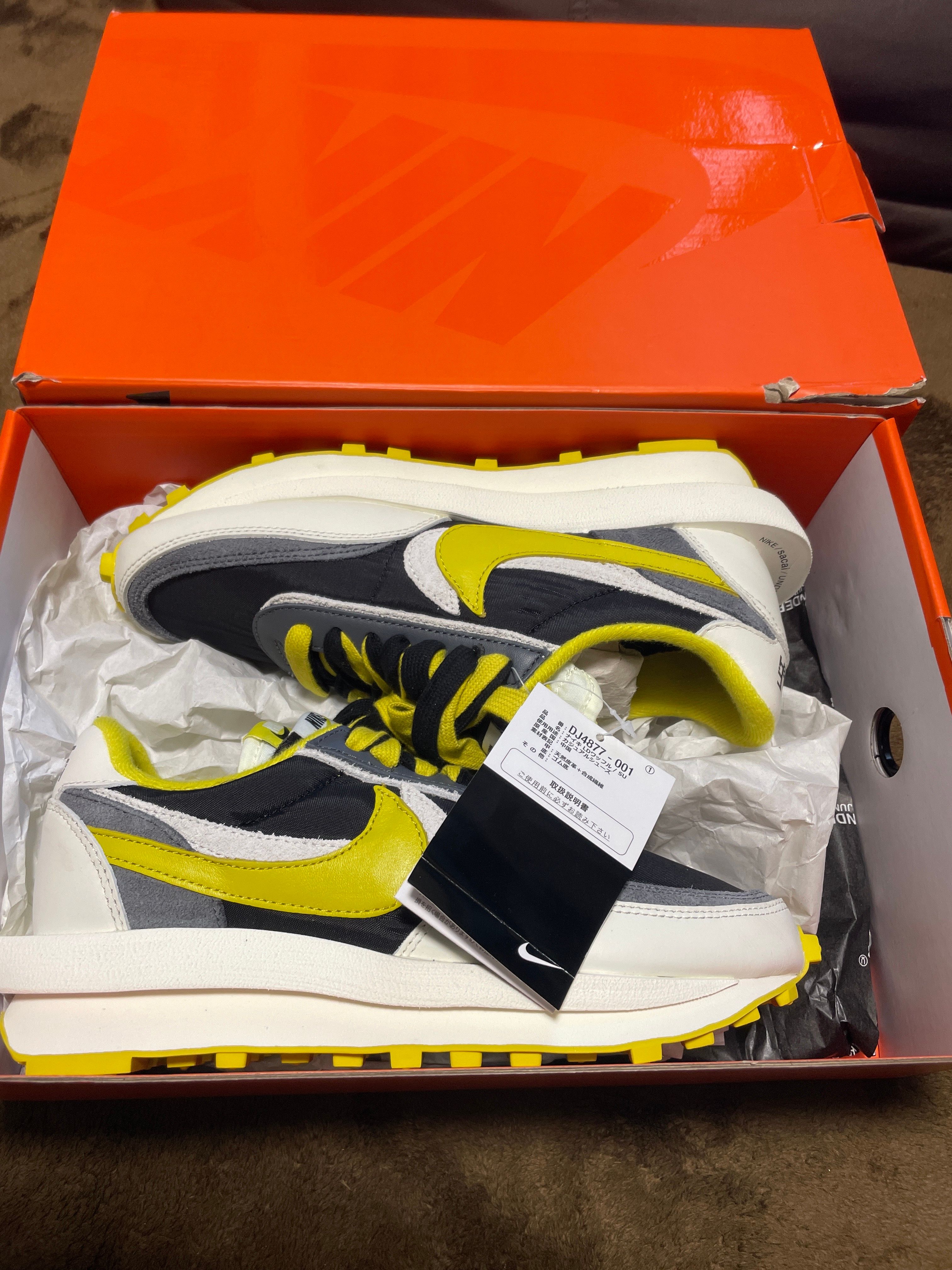 UNDERCOVER × sacai × Nike LD Waffle "Black/Sail-Dark Grey-Bright Citron"