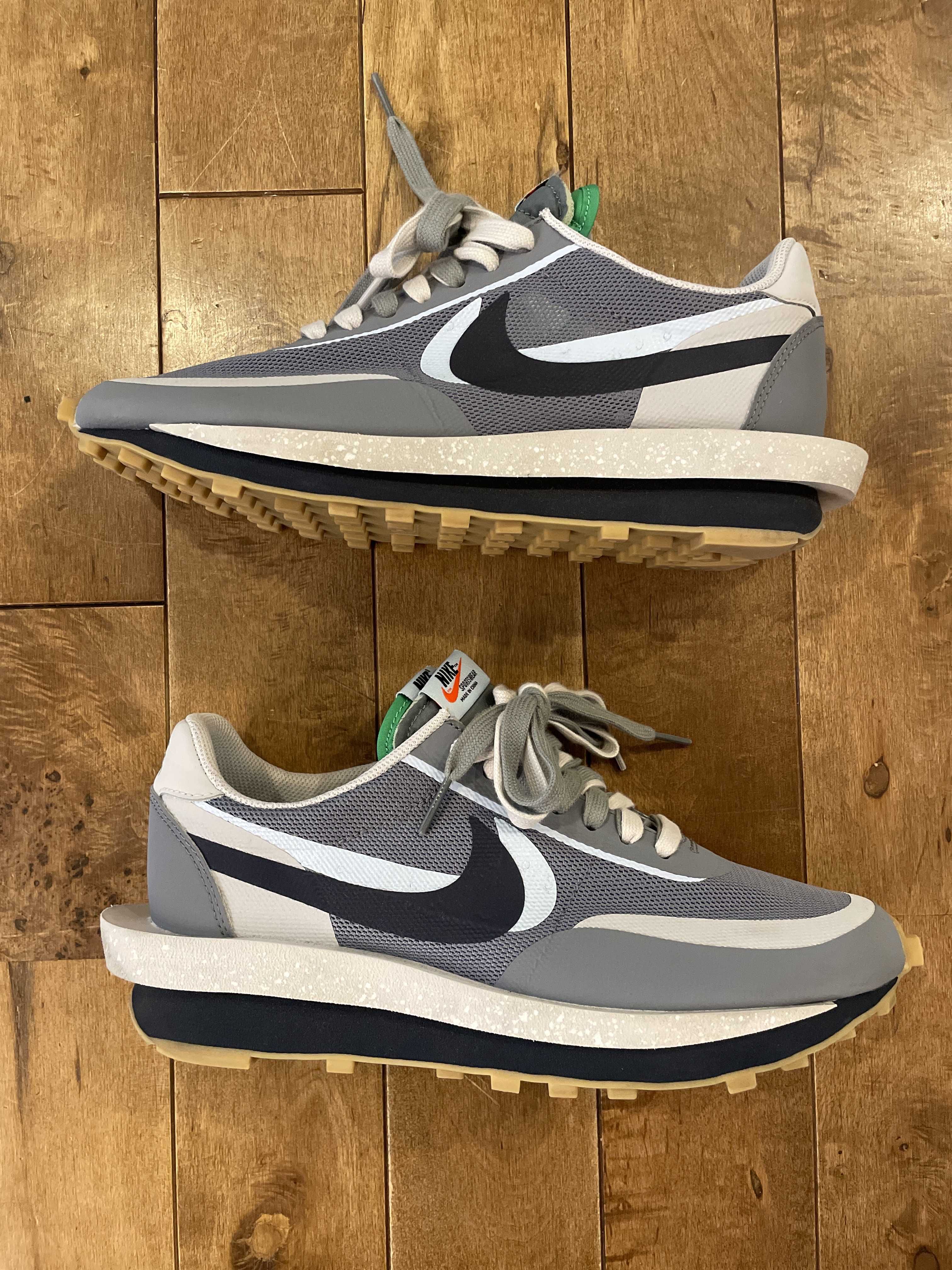 CLOT × Sacai × Nike LD Waffle "Grey Obsidian/Cool Grey"