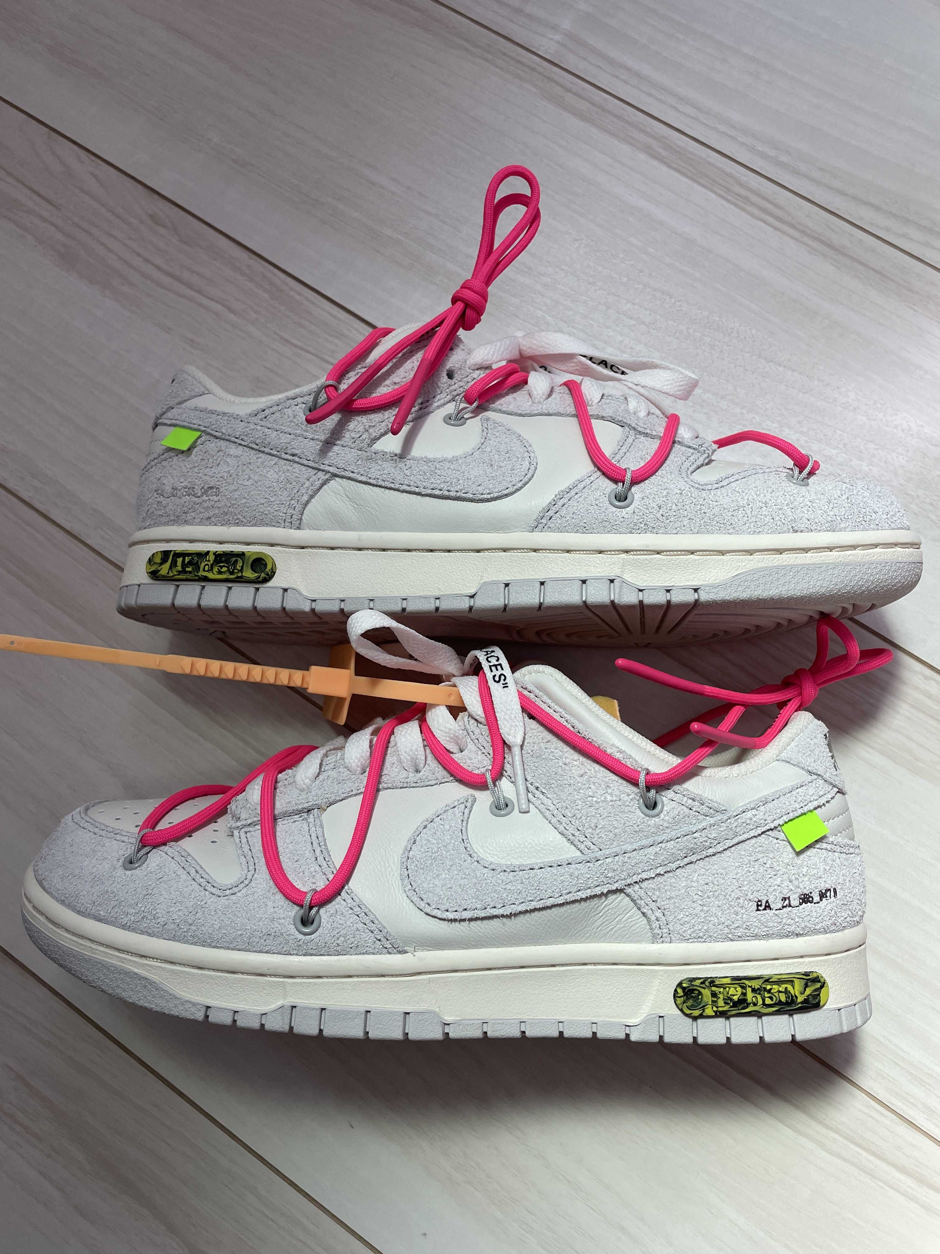Off-White × Nike Dunk Low "Sail/Neutral Gray/Hyper Pink"