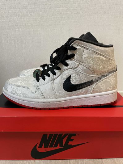 CLOT × Nike Air Jordan 1 Mid SE Fearless "White/Black/Red"