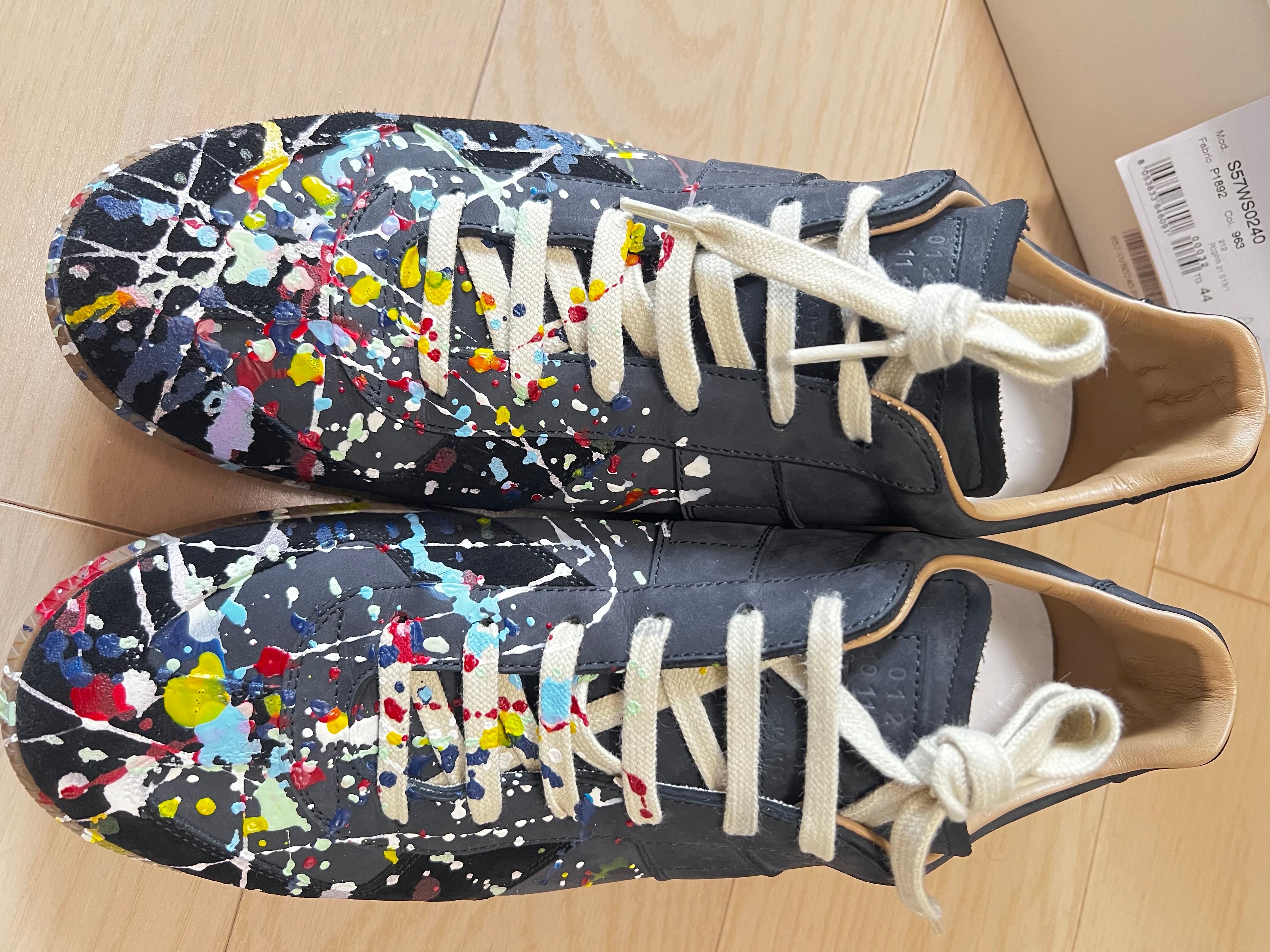 メゾンマルジェラ ペイント レプリカ スニーカー "ブラック"