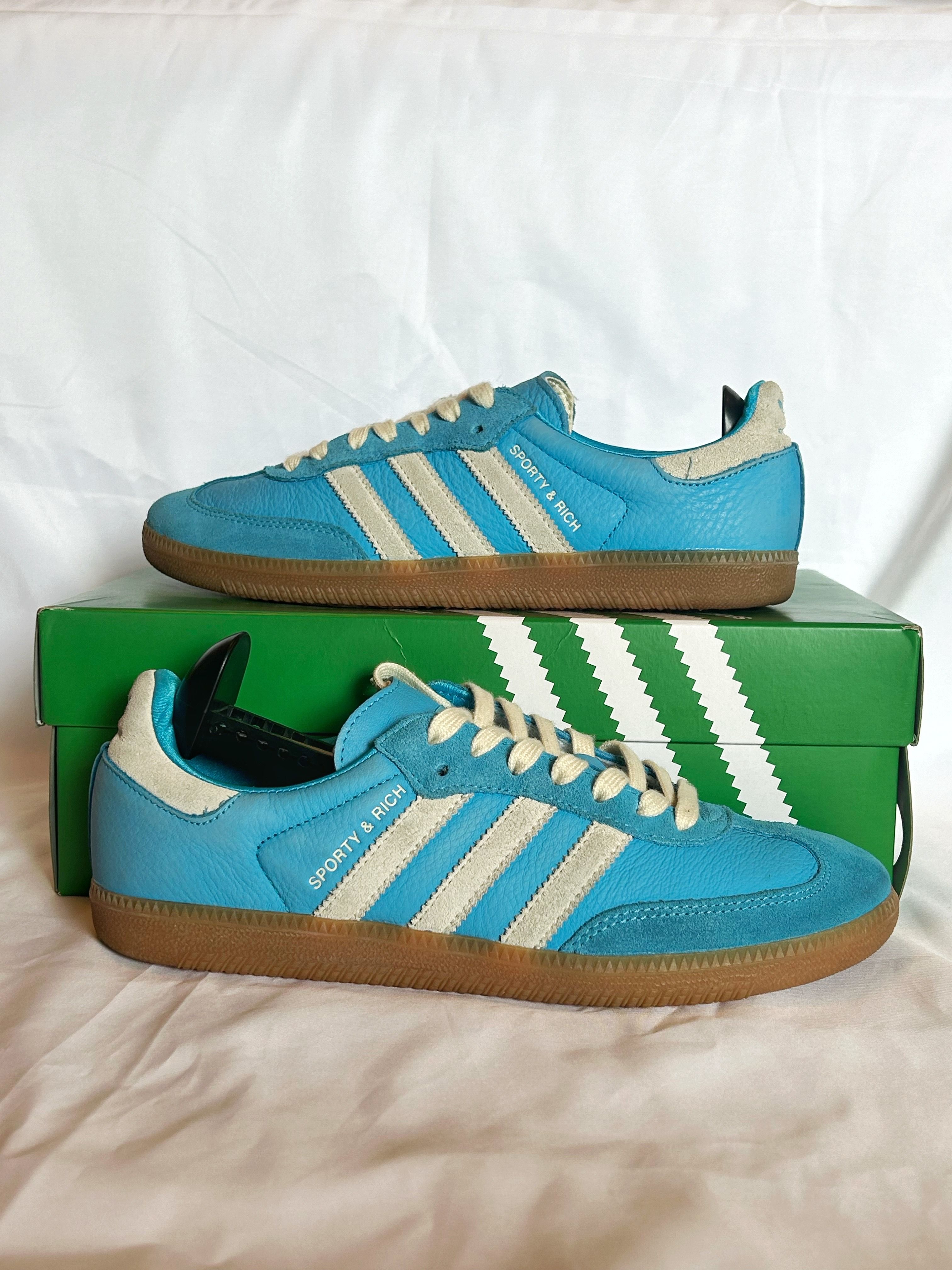 Sporty & Rich × adidas Samba OG "Blue Rush"