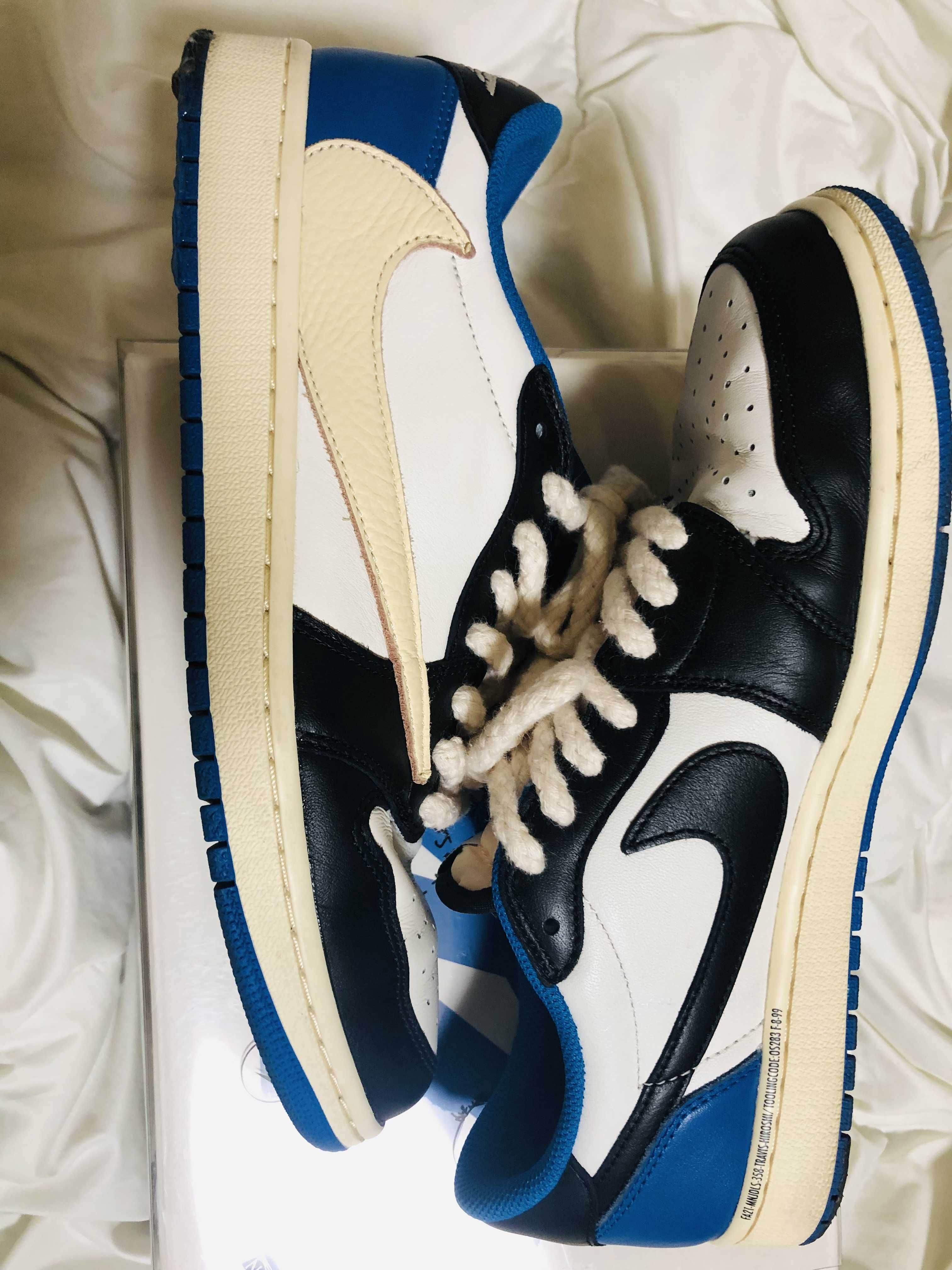 Travis Scott × fragment design × Nike Air Jordan 1 Low OG SP "Military Blue"