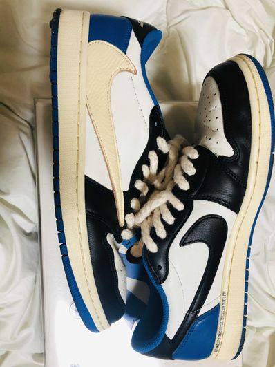 Travis Scott × fragment design × Nike Air Jordan 1 Low OG SP "Military Blue"