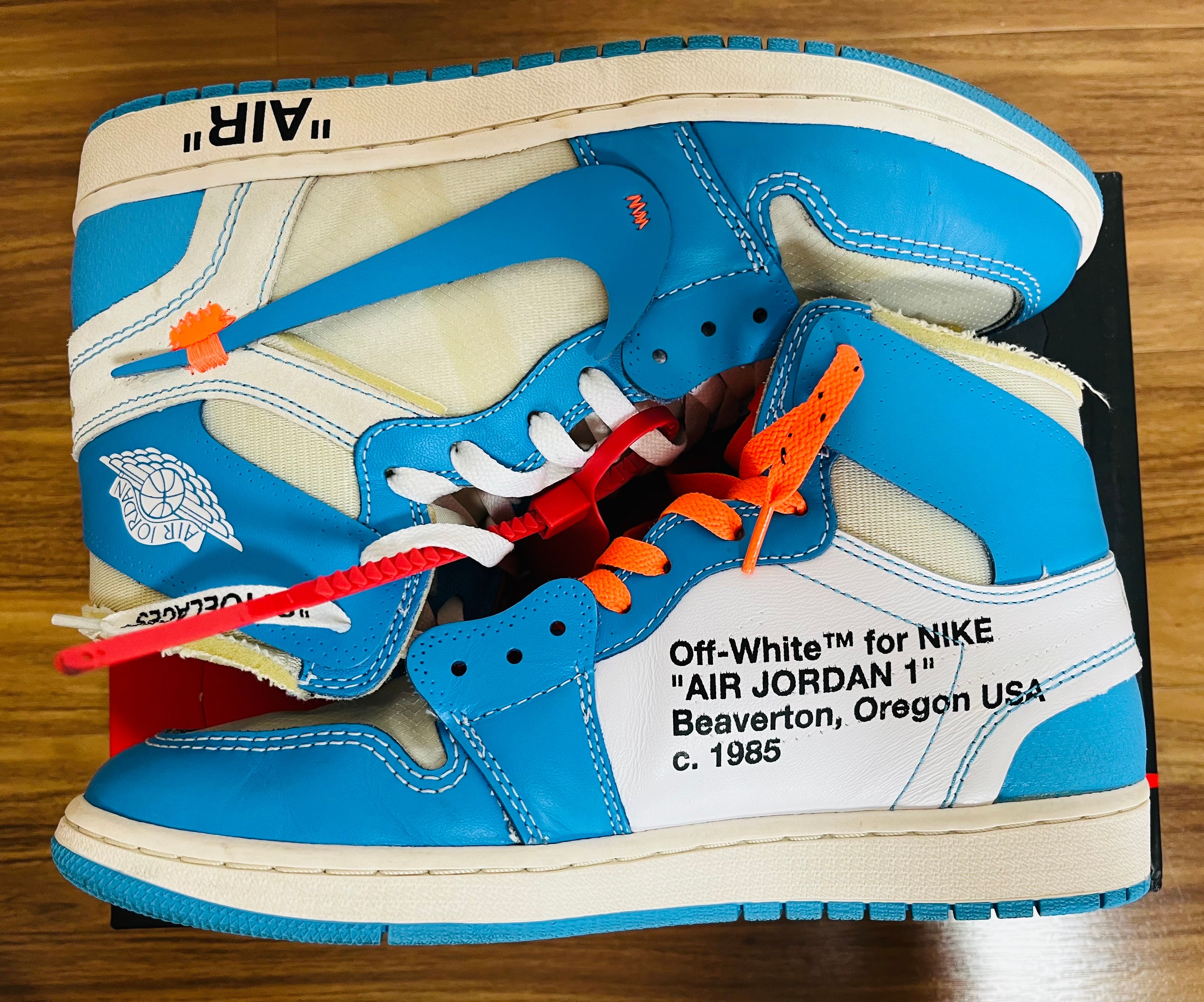 Off-White × Nike Air Jordan 1 High UNC "White/Dark Powder Blue"