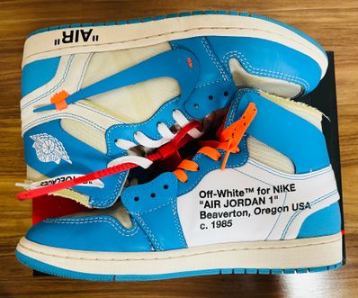 Off-White × Nike Air Jordan 1 High UNC "White/Dark Powder Blue"