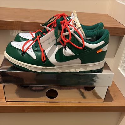 Off-White × Nike Dunk Low "White/Pine Green"