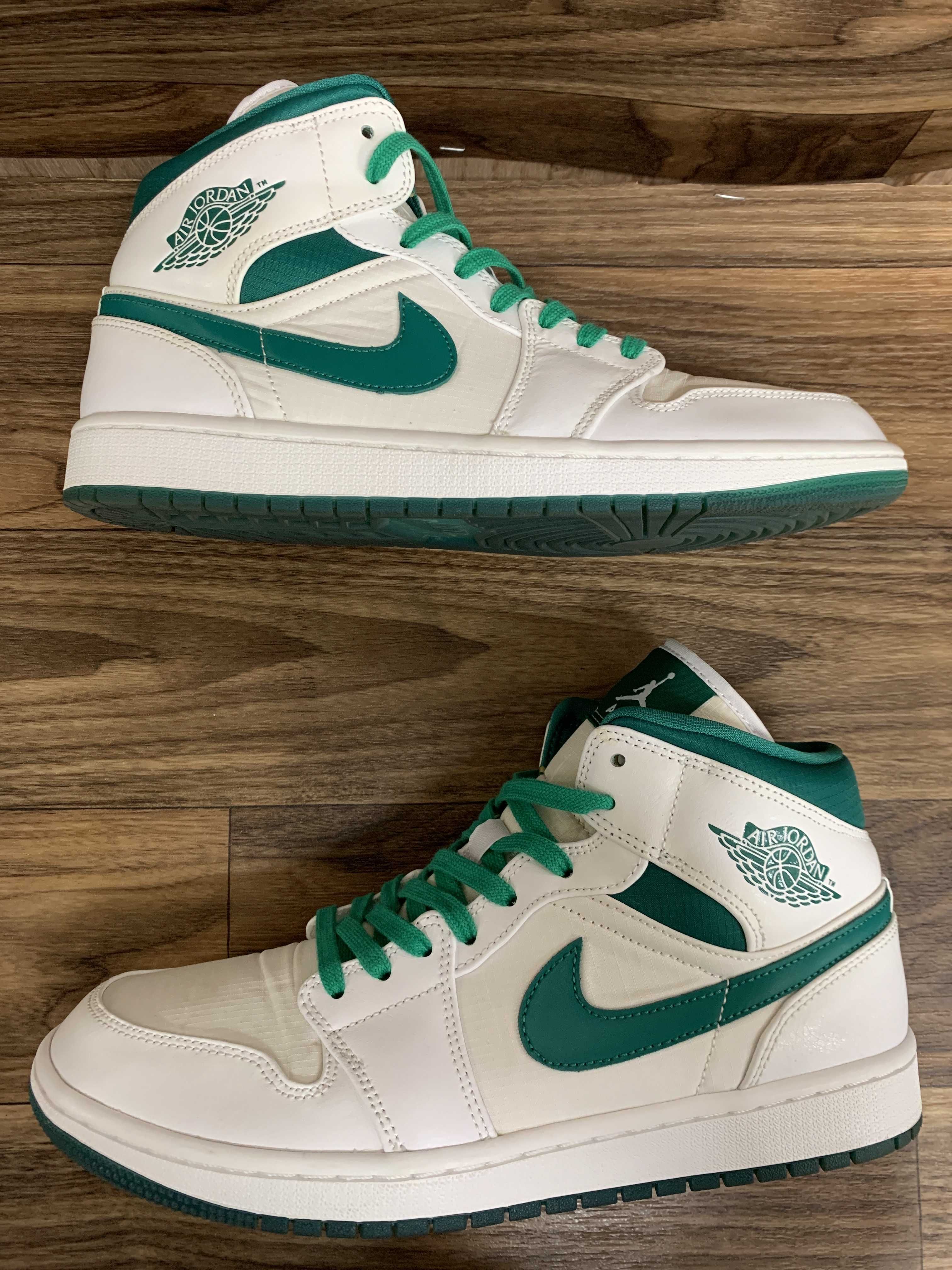 NIKE AIR JORDAN 1 MID "WHITE MYSTIC GREEN"