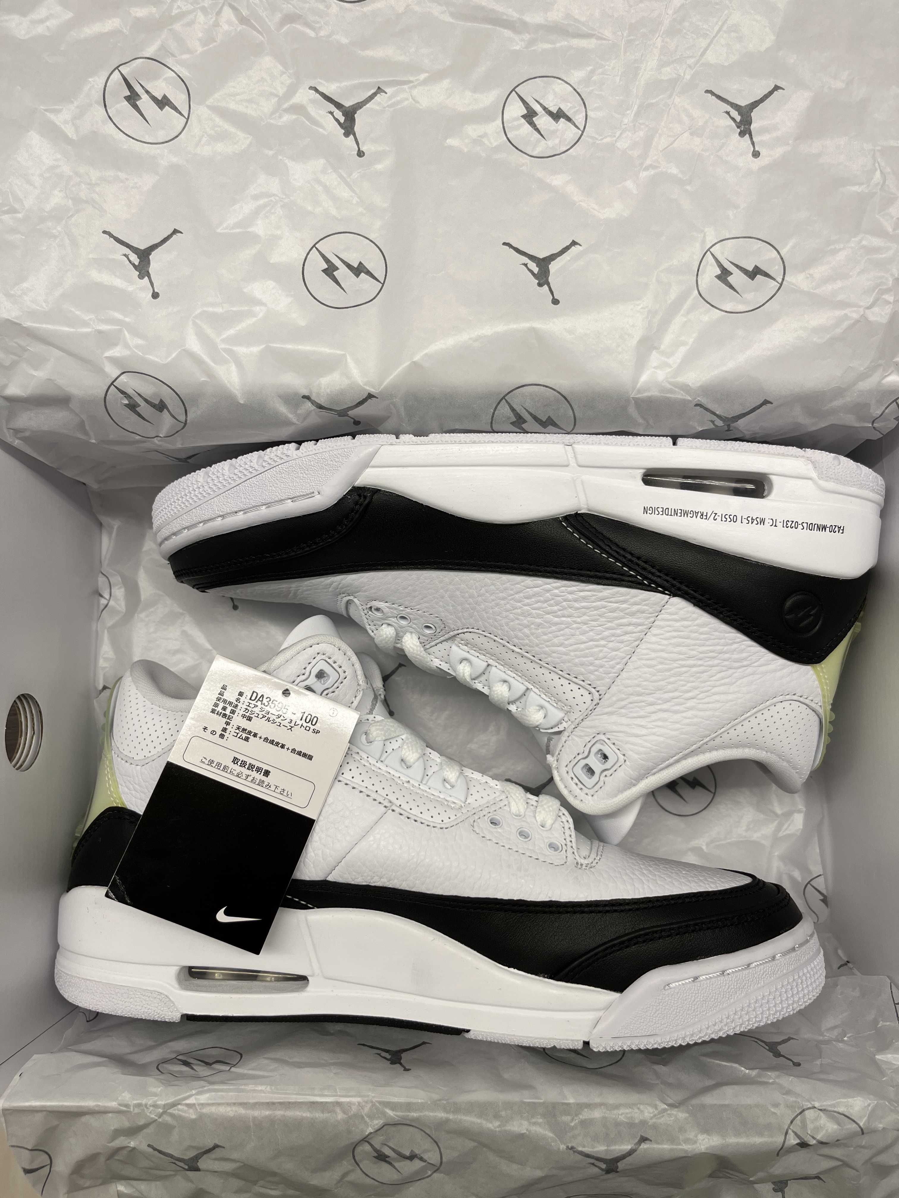 Fragment × Nike Air Jordan 3 "White/Black"