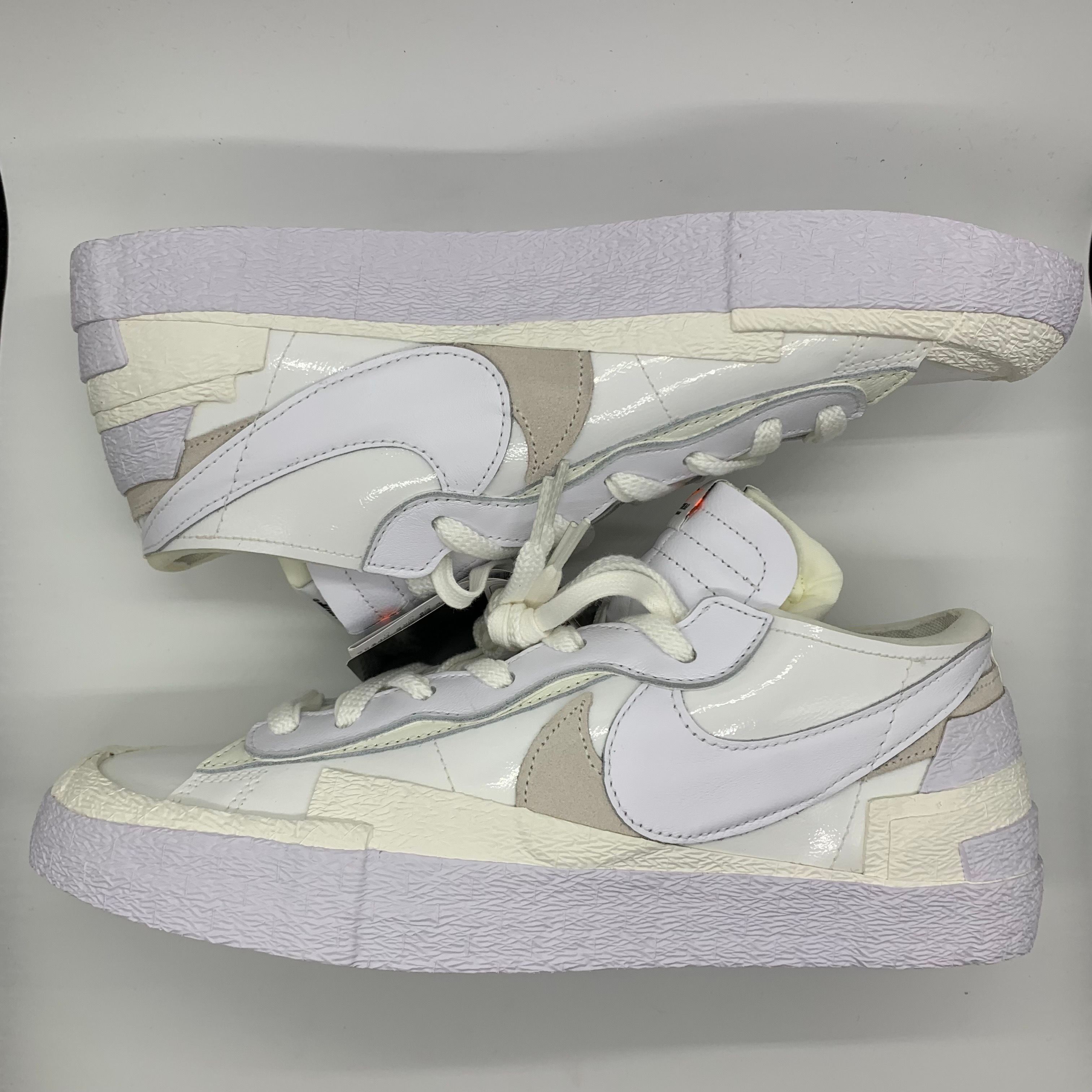 sacai × Nike Blazer Low "White Patent Leather"
