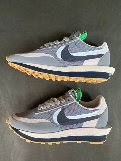 CLOT × Sacai × Nike LD Waffle "Grey Obsidian/Cool Grey"