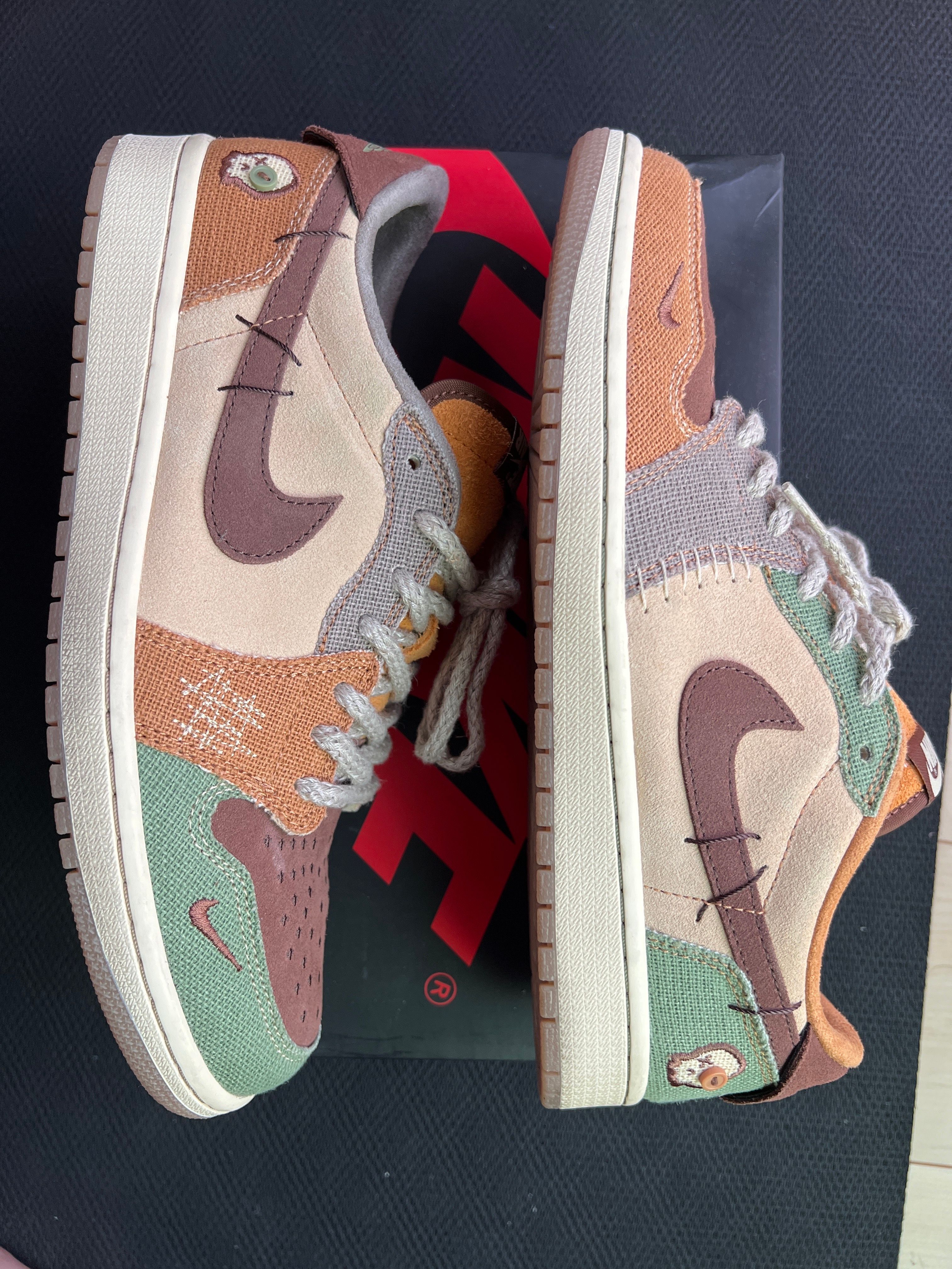Zion Williamson × Nike Air Jordan 1 Low OG "Flax and Oil Green"