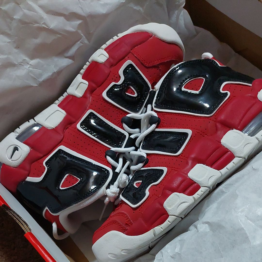 NIKE GS AIR MORE UPTEMPO ’96 "BLACK AND VARSITY RED"(2021)