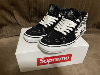Supreme × Vans Monogram S Logo Skate Grosso Mid "Black"