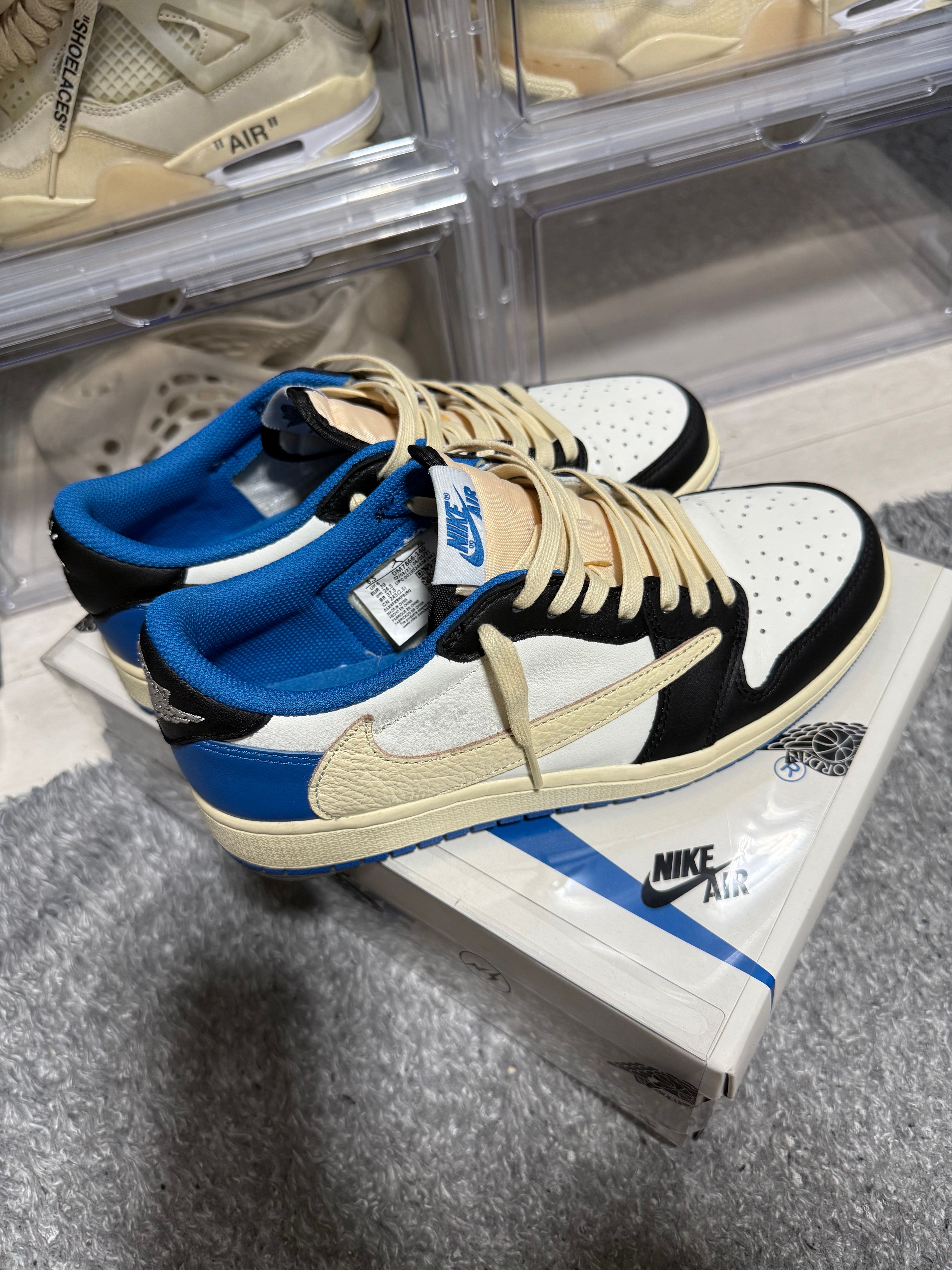 Travis Scott × fragment design × Nike Air Jordan 1 Low OG SP "Military Blue"