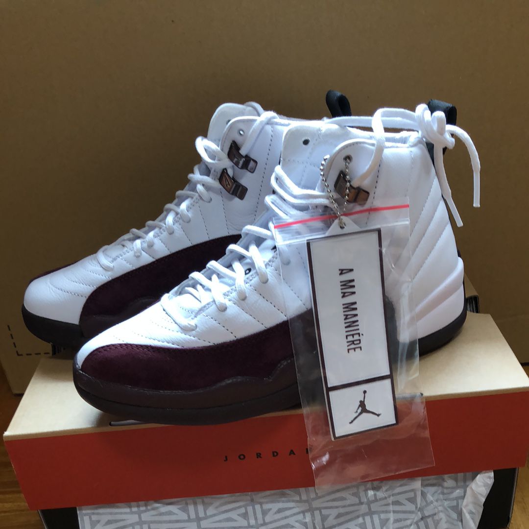 A Ma Maniere × Nike Women's Air Jordan 12 "White and Burgundy Crush"