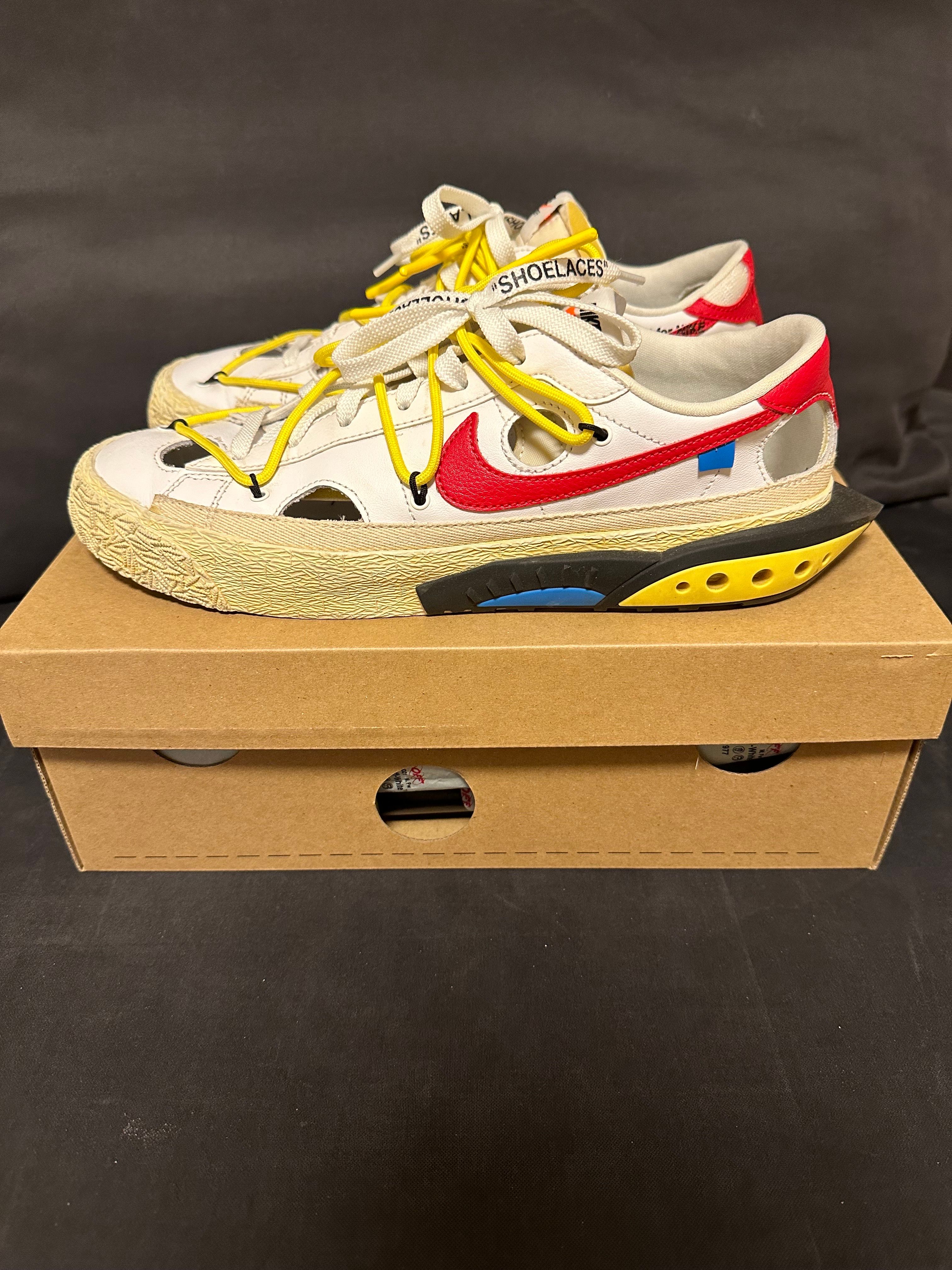 Off-White × Nike Blazer Low "White and University Red"