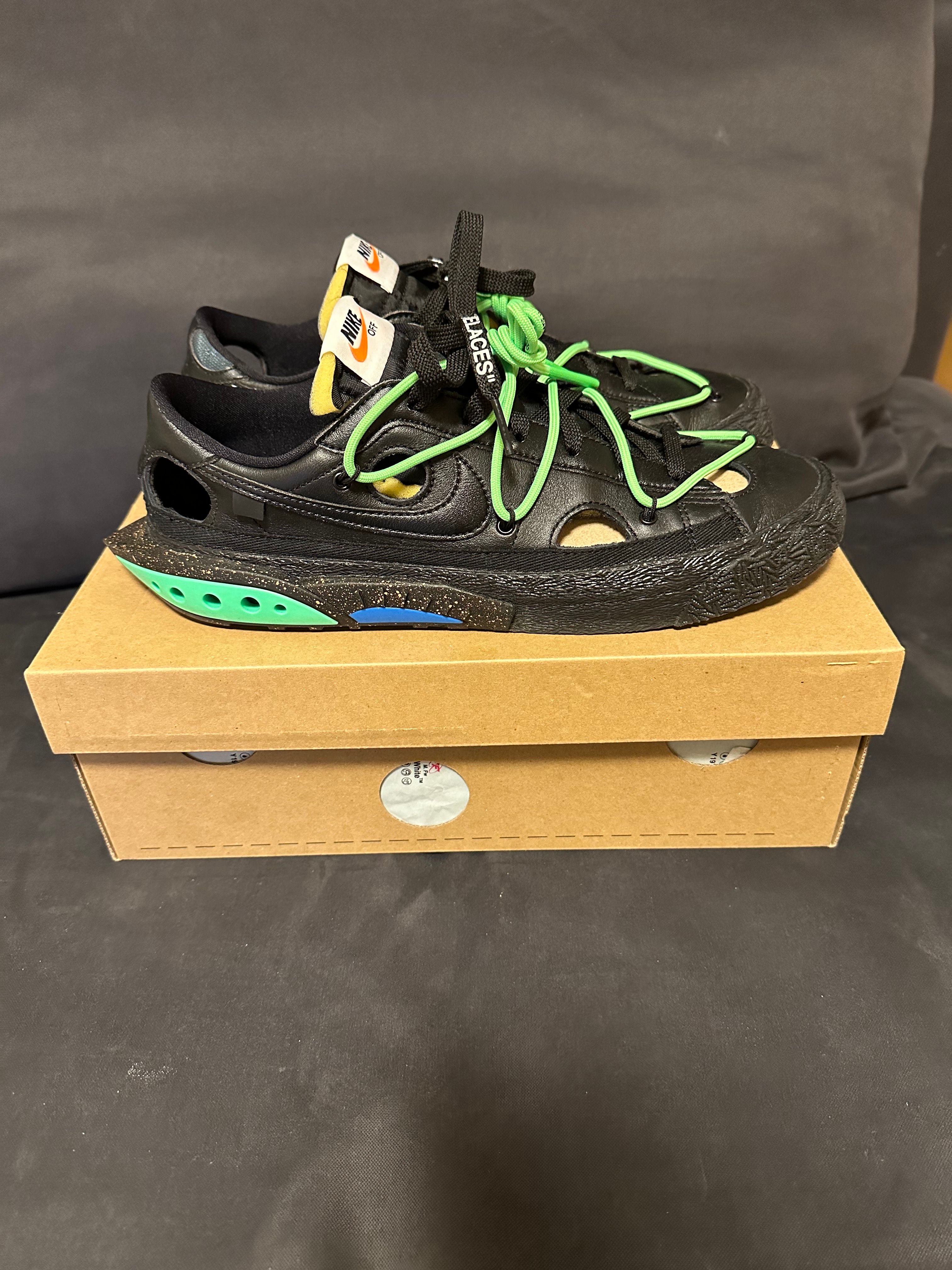 Off-White × Nike Blazer Low "Black and Electro Green"