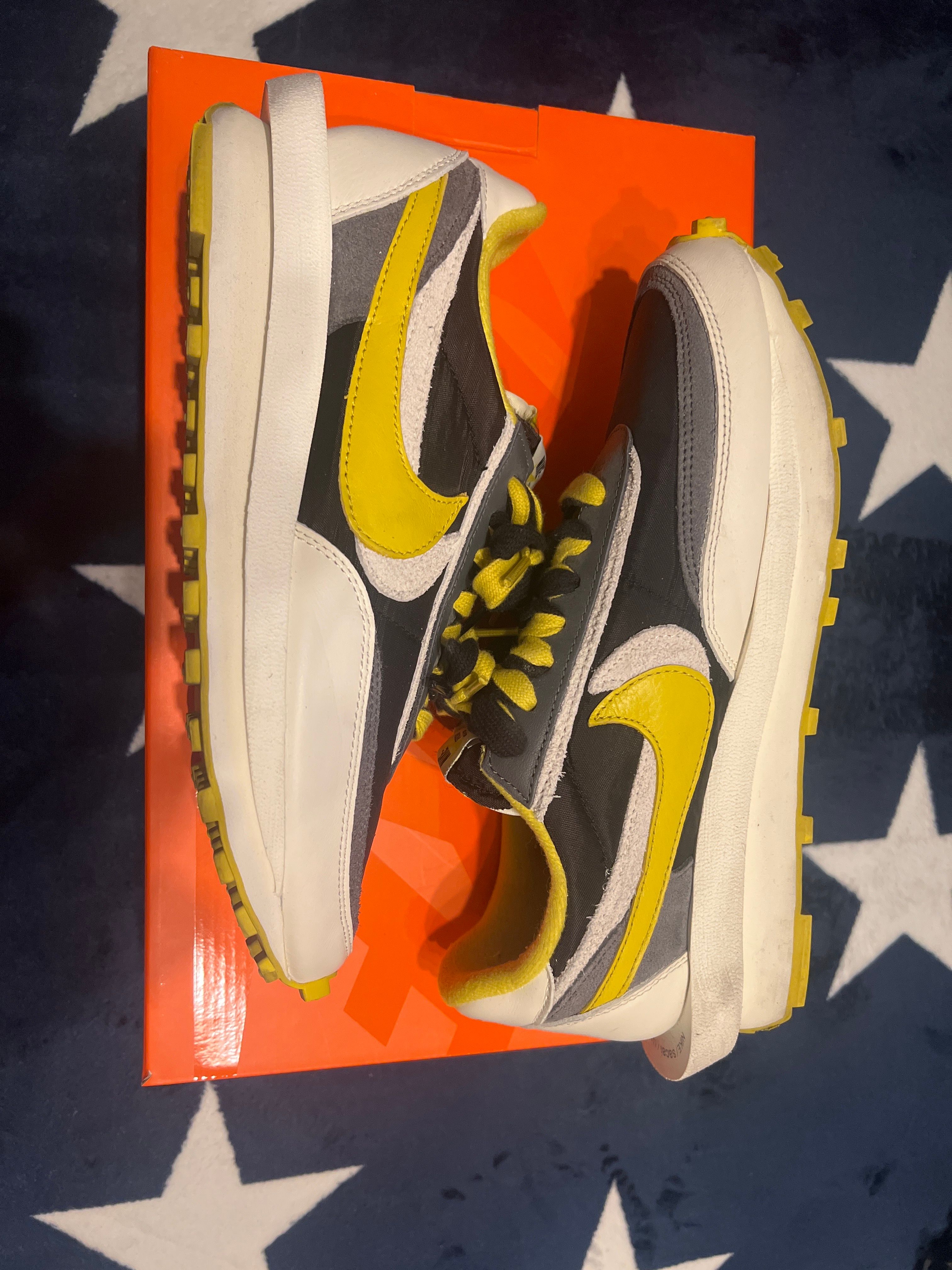 UNDERCOVER × sacai × Nike LD Waffle "Black/Sail-Dark Grey-Bright Citron"