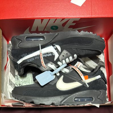 Off-White × Nike Air Max 90 "Black/Black-Cone-White"