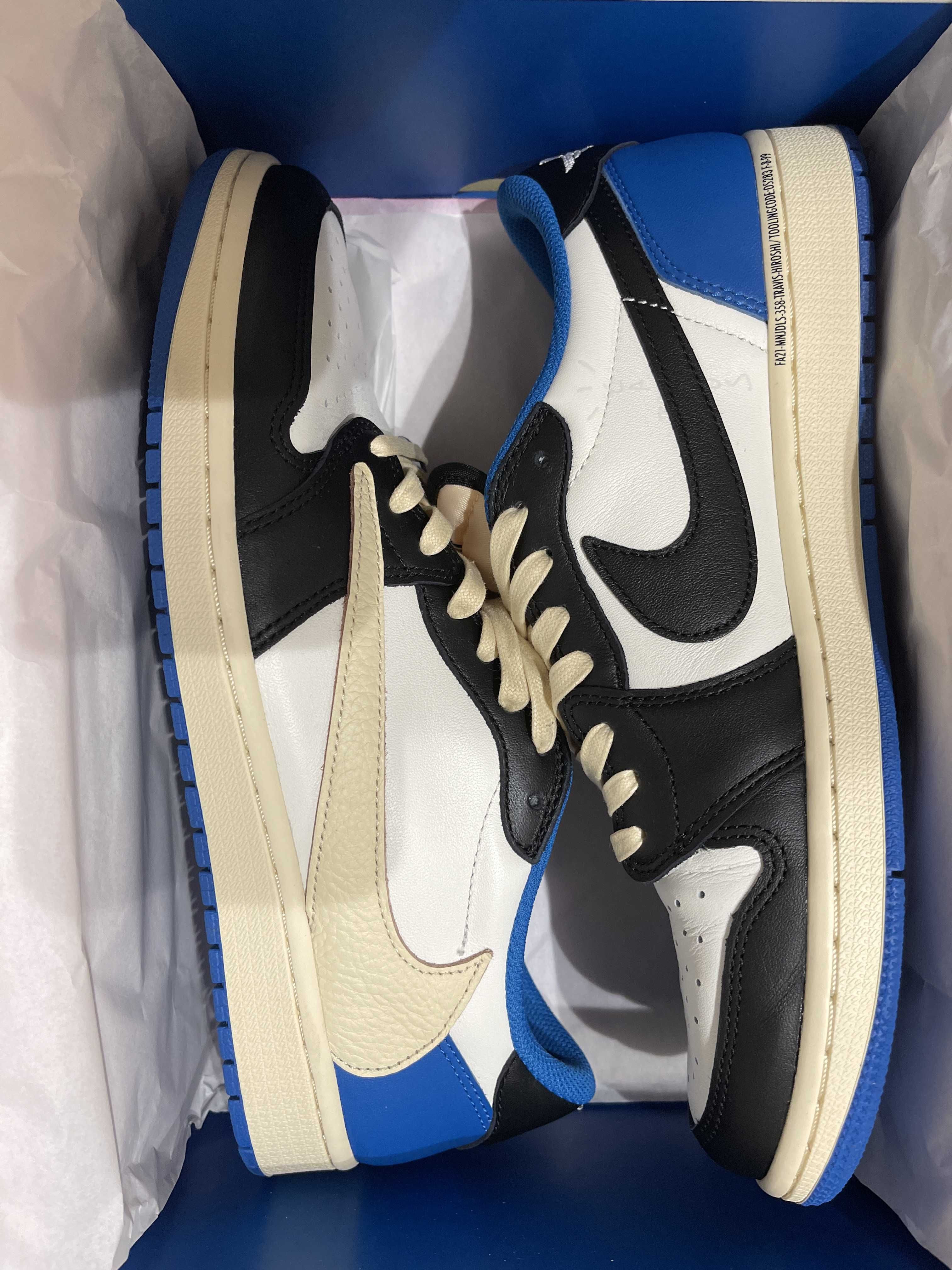 Travis Scott × fragment design × Nike Air Jordan 1 Low OG SP "Military Blue"