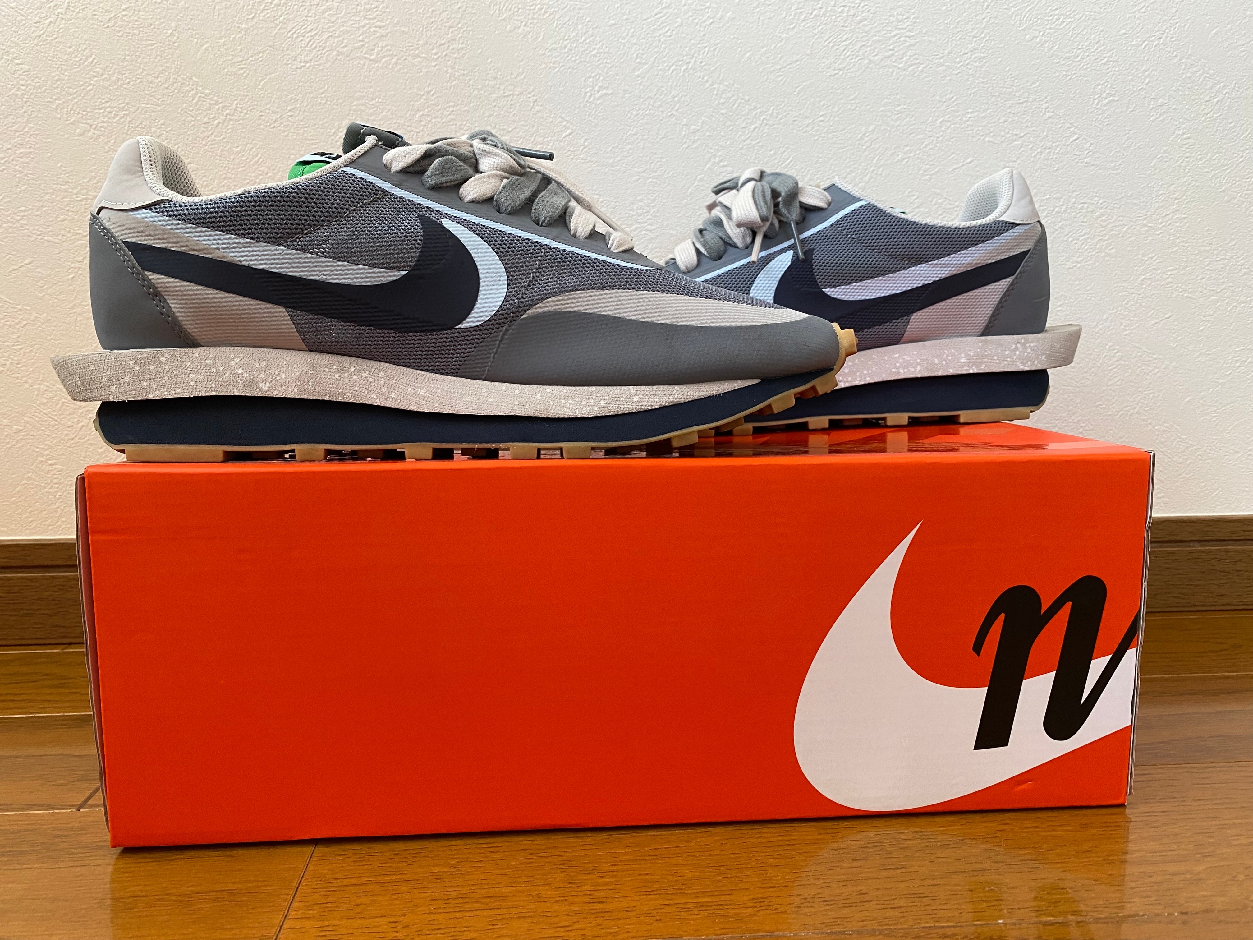 CLOT × Sacai × Nike LD Waffle "Grey Obsidian/Cool Grey"