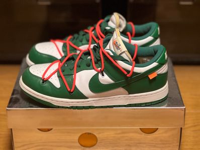 Off-White × Nike Dunk Low "White/Pine Green"