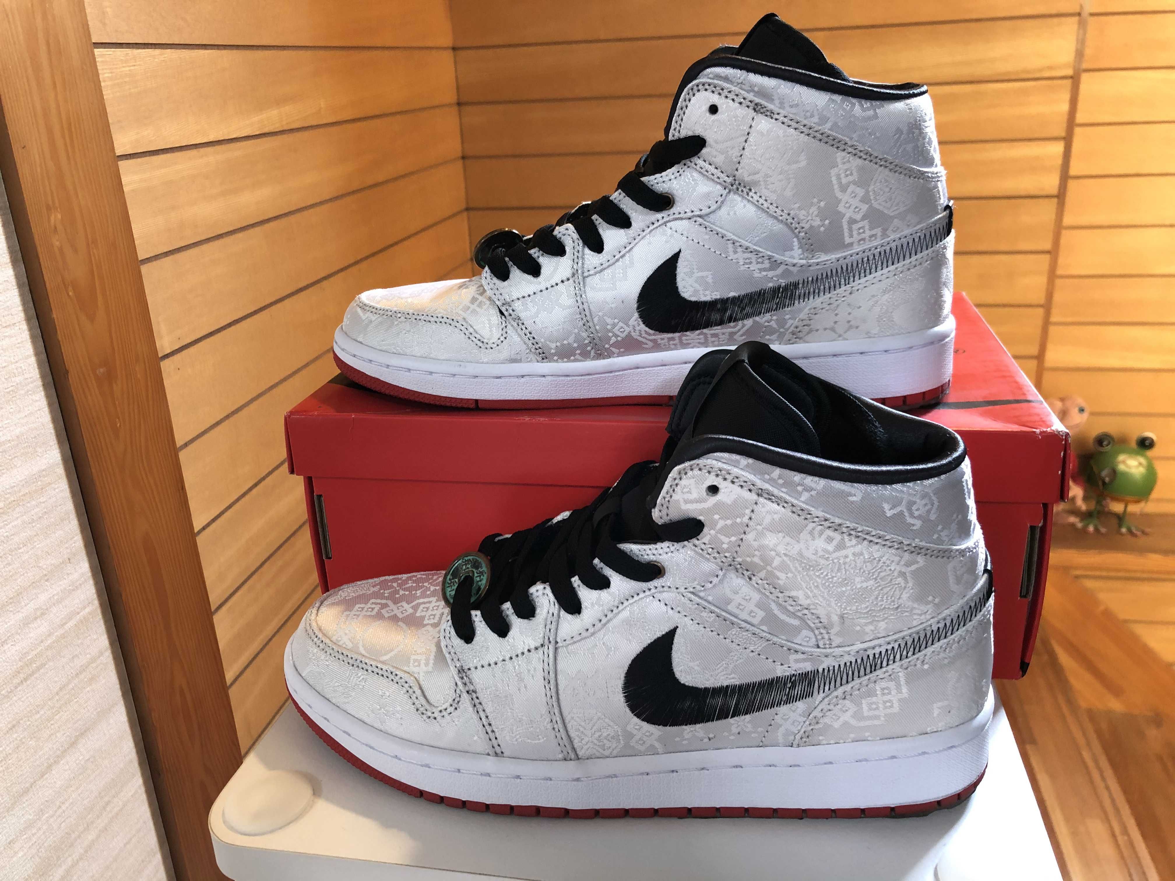 CLOT × Nike Air Jordan 1 Mid SE Fearless "White/Black/Red"