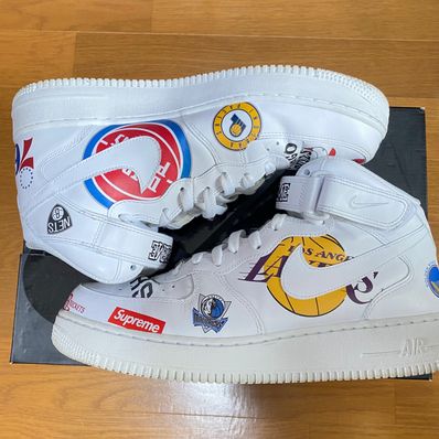 Supreme × NBA × Nike Air Force 1 Mid '07 "White"
