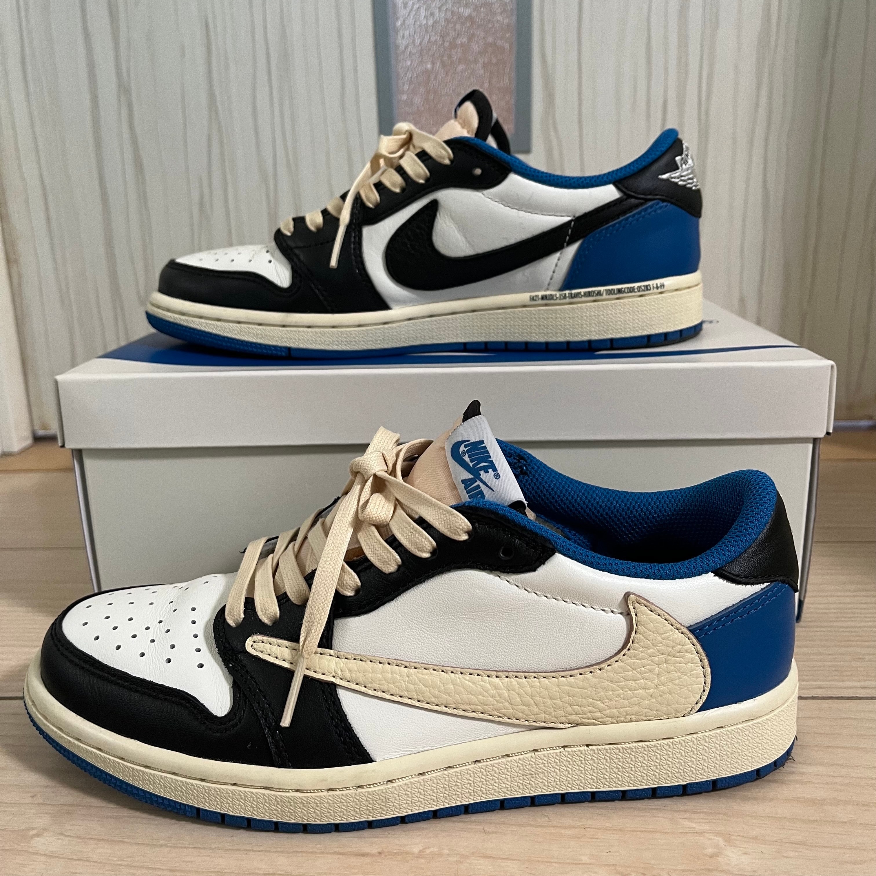 Travis Scott × fragment design × Nike Air Jordan 1 Low OG SP "Military Blue"