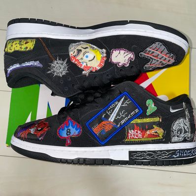 Neck face × Nike SB Dunk Low "Black/White/Multi Color"