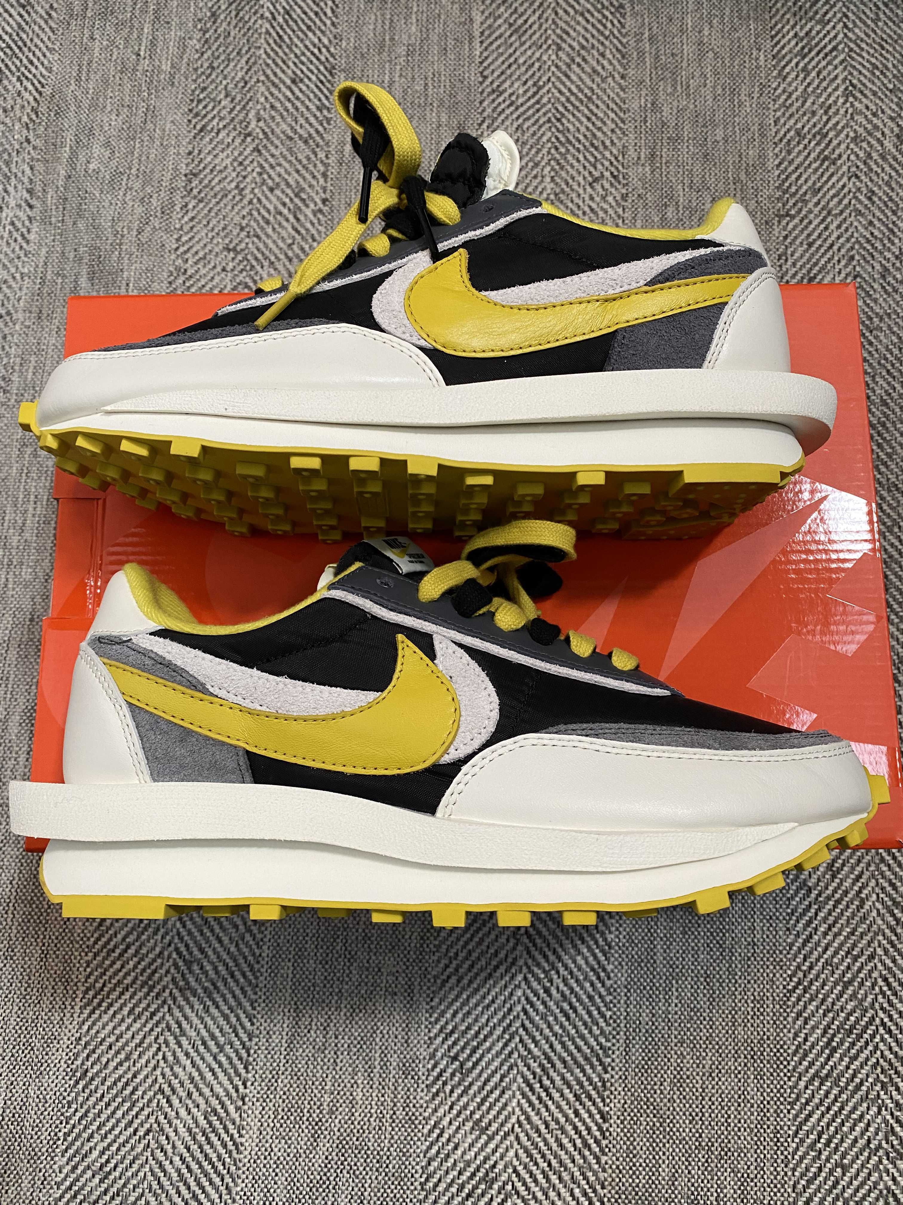 UNDERCOVER × sacai × Nike LD Waffle "Black/Sail-Dark Grey-Bright Citron"