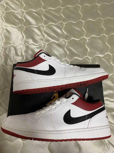 NIKE AIR JORDAN 1 LOW "WHITE/UNIVERSITY RED/BLACK"