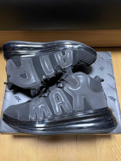 NIKE AIR MORE UPTEMPO 720 BLACK / METALLIC BLACK