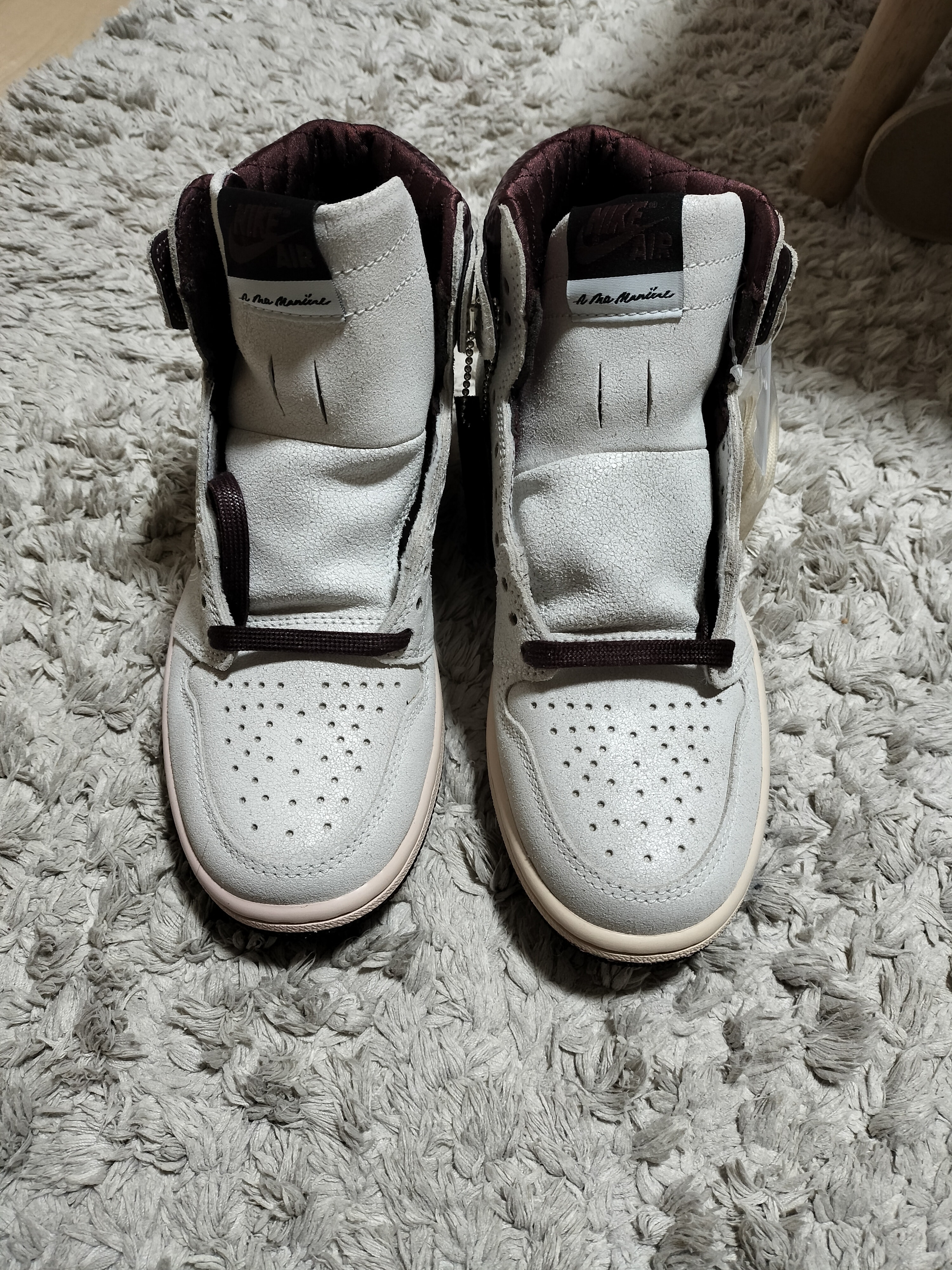 A Ma Maniere × Nike Air Jordan 1 Retro High OG "Sail and Burgundy"