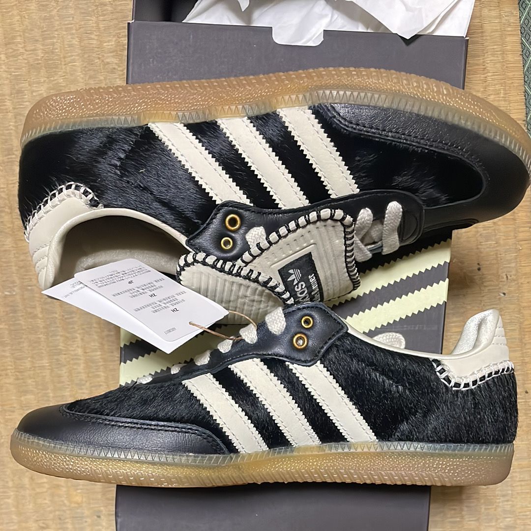 Wales Bonner × adidas Samba Pony Tonal Low "Core Black/Cream White"