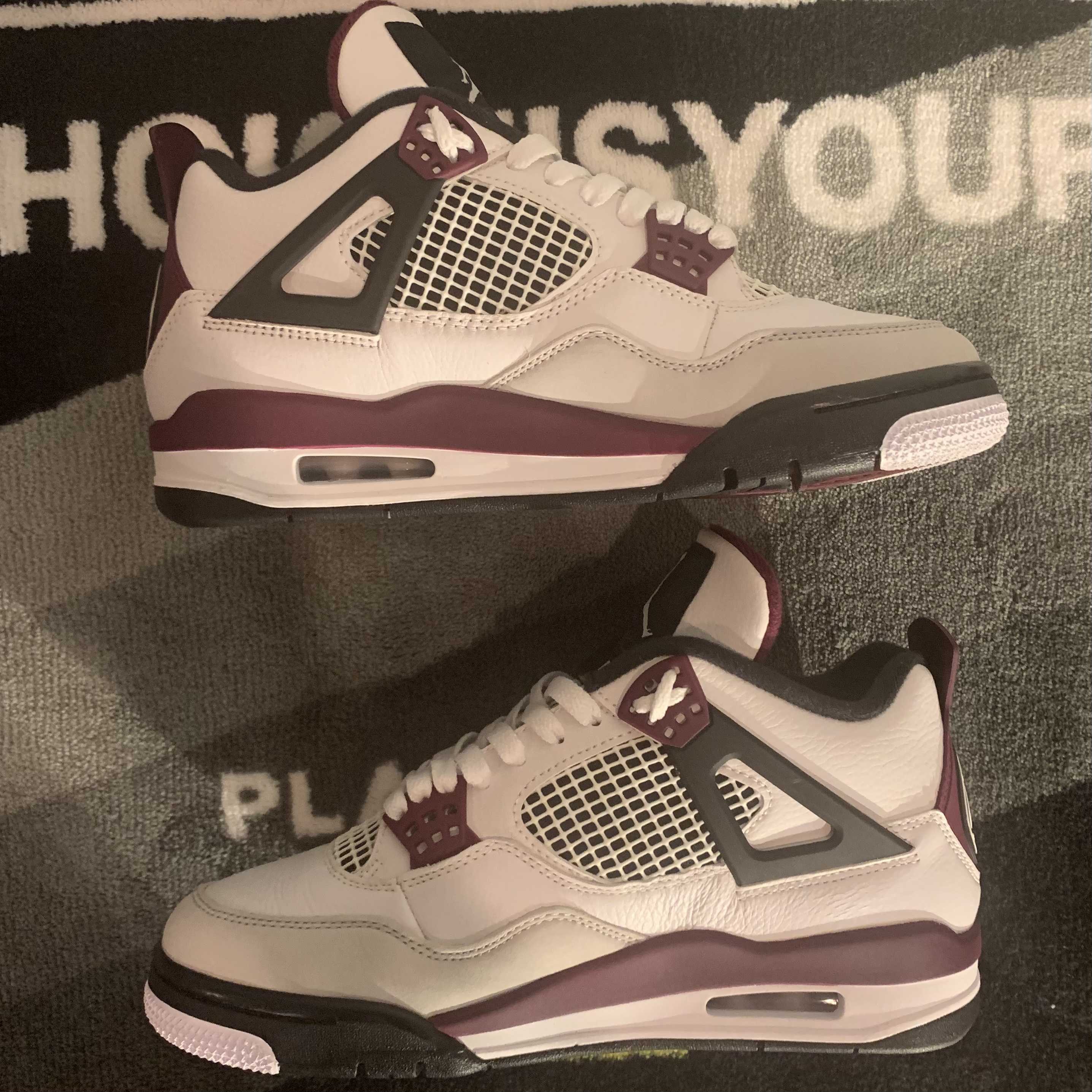 Paris Saint Germain ×Nike Air Jordan 4 Retro "White/Bordeaux/Neutral Gray"