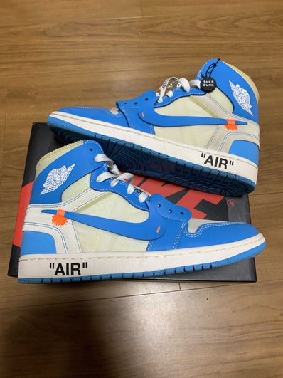 Off-White × Nike Air Jordan 1 High UNC "White/Dark Powder Blue"