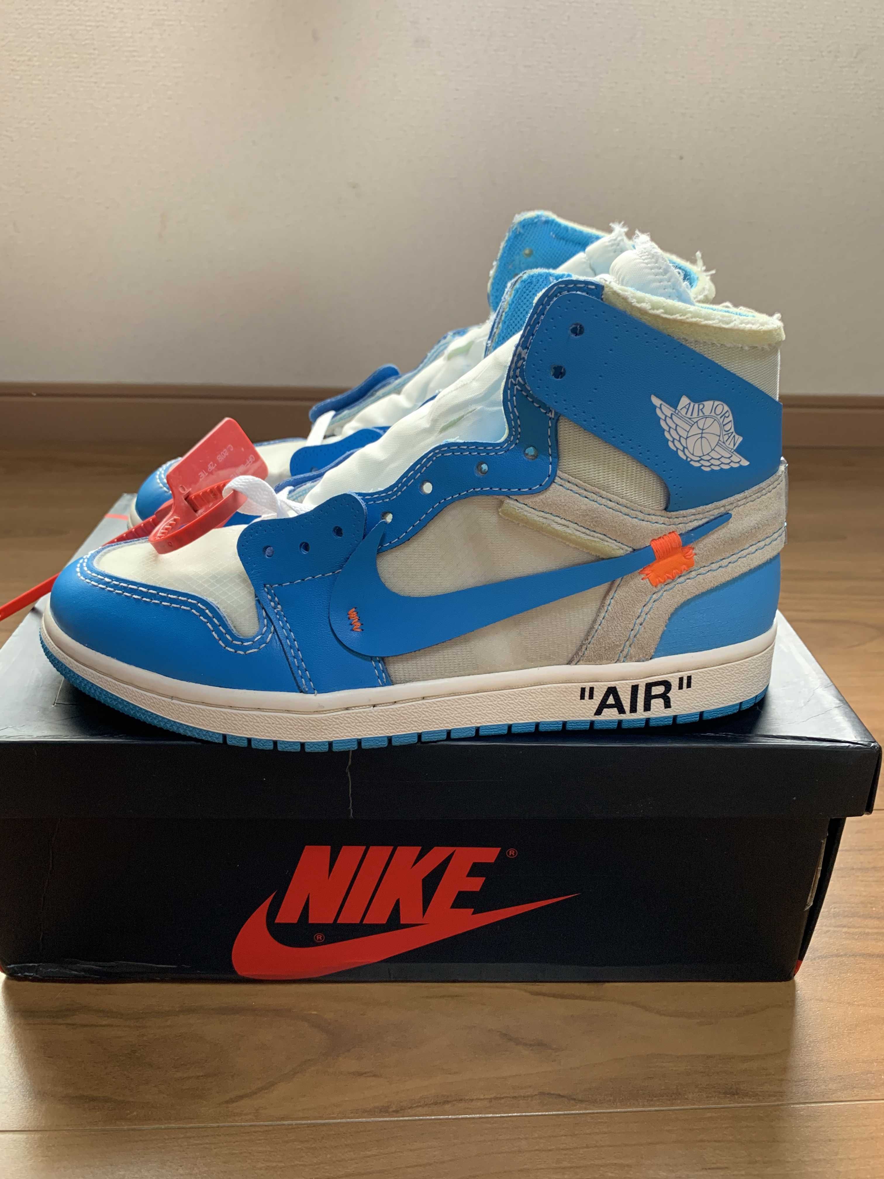 Off-White × Nike Air Jordan 1 High UNC "White/Dark Powder Blue"