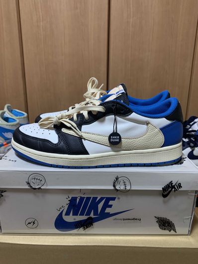 Travis Scott × fragment design × Nike Air Jordan 1 Low OG SP "Military Blue"