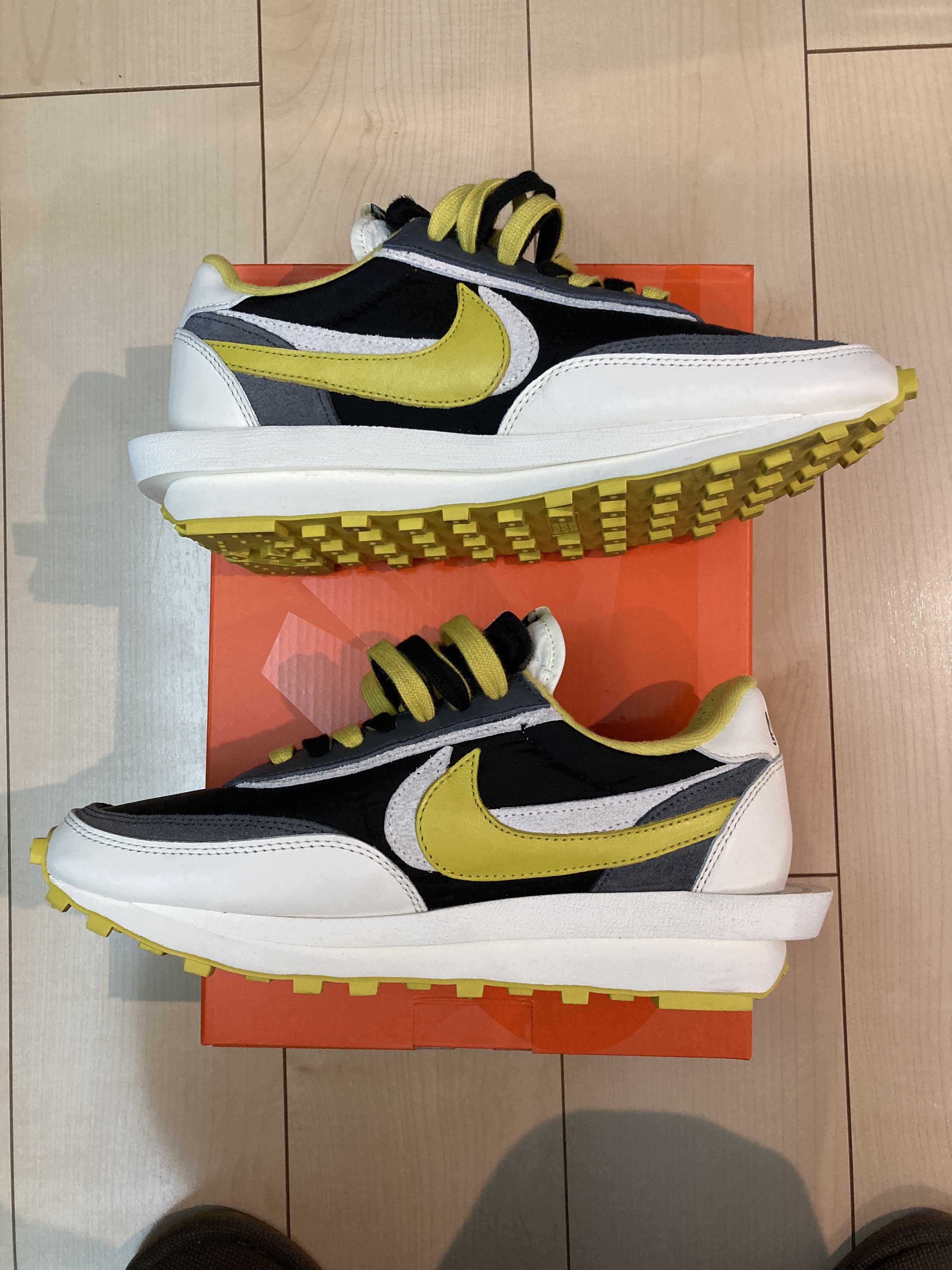 UNDERCOVER × sacai × Nike LD Waffle "Black/Sail-Dark Grey-Bright Citron"