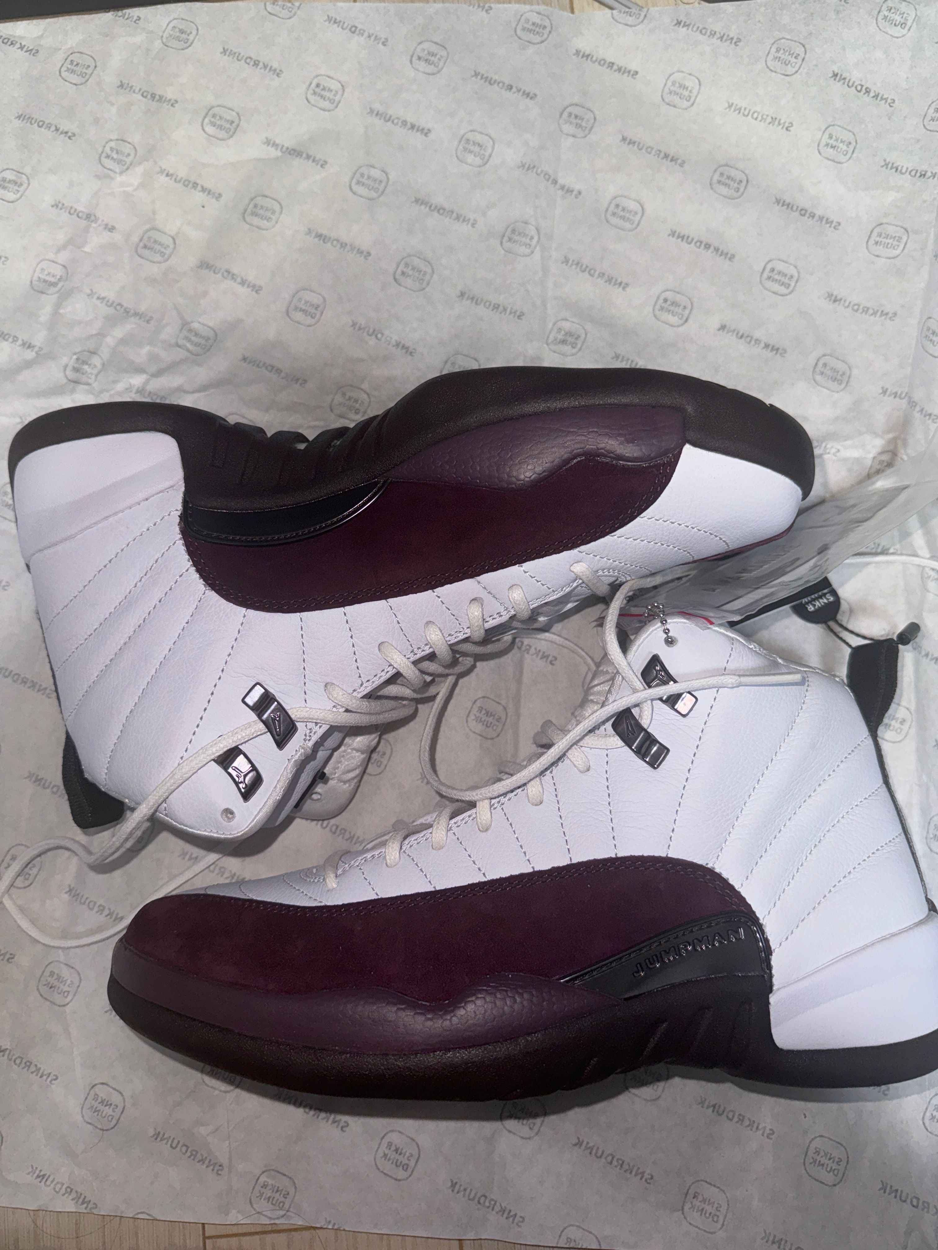 A Ma Maniere × Nike Women's Air Jordan 12 "White and Burgundy Crush"