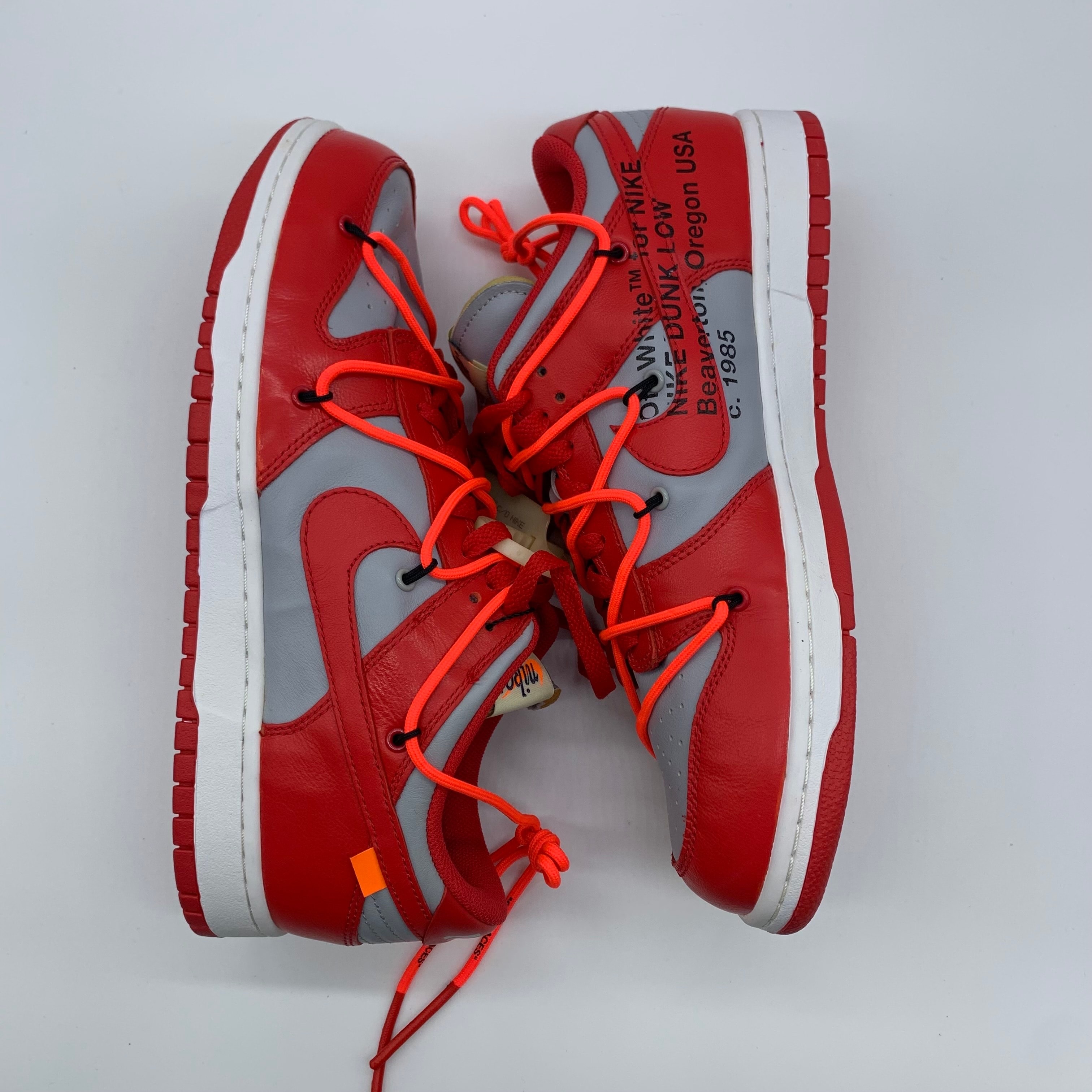 Off-White × Nike Dunk Low "University Red/Wolf Grey"