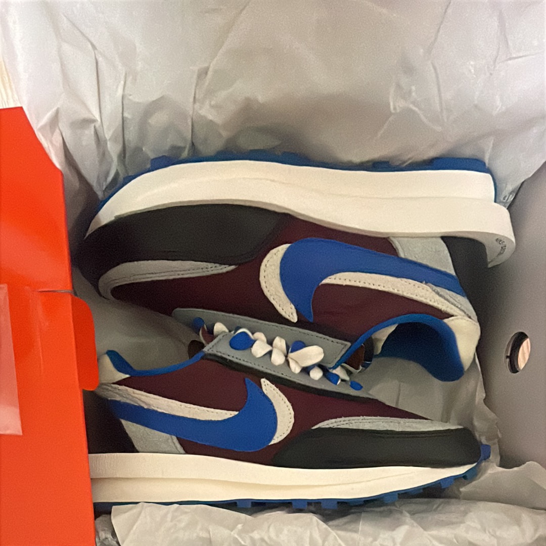 UNDERCOVER × sacai × Nike LD Waffle "Night Maroon/Pale Ivory-Ground Grey-Team Royal"