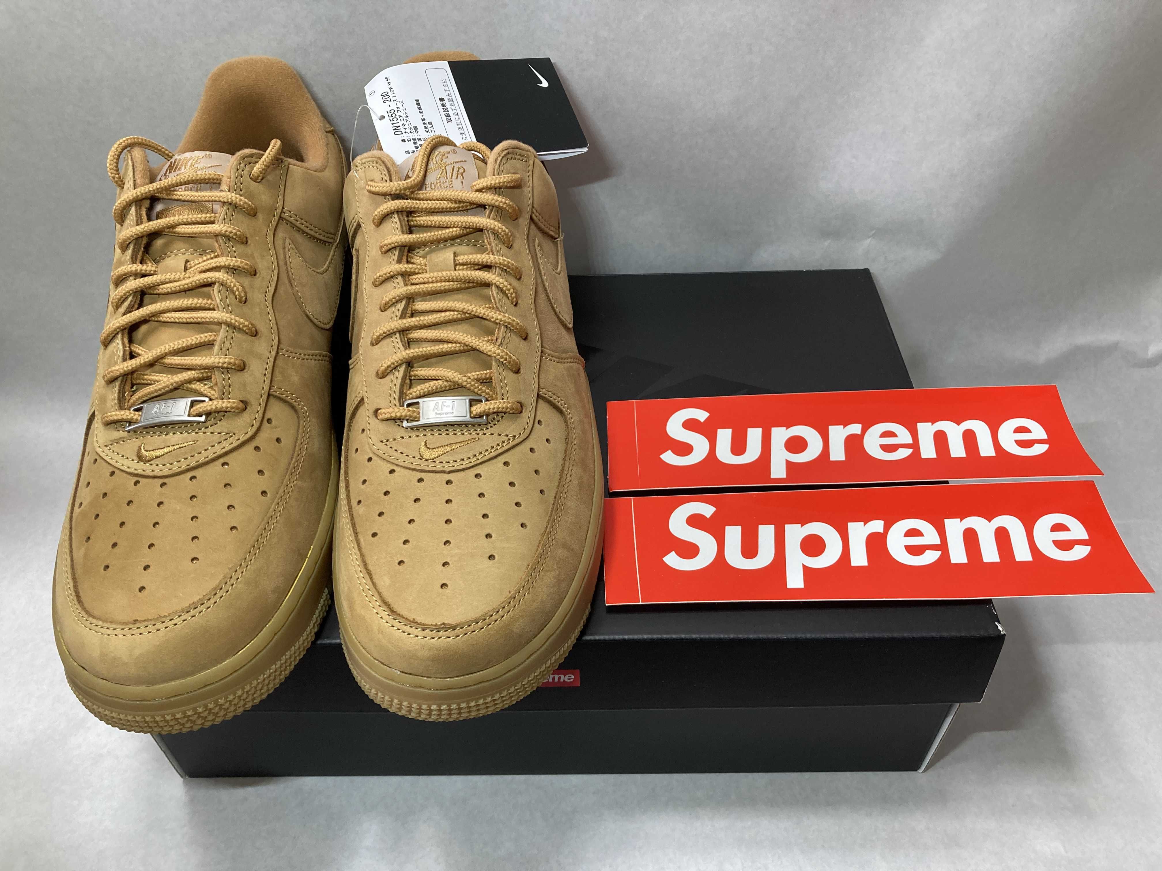 Supreme × Nike Air Force 1 Low "Flax/Wheat"