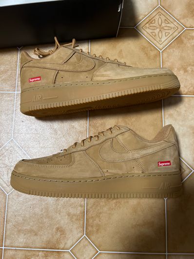 Supreme × Nike Air Force 1 Low "Flax/Wheat"