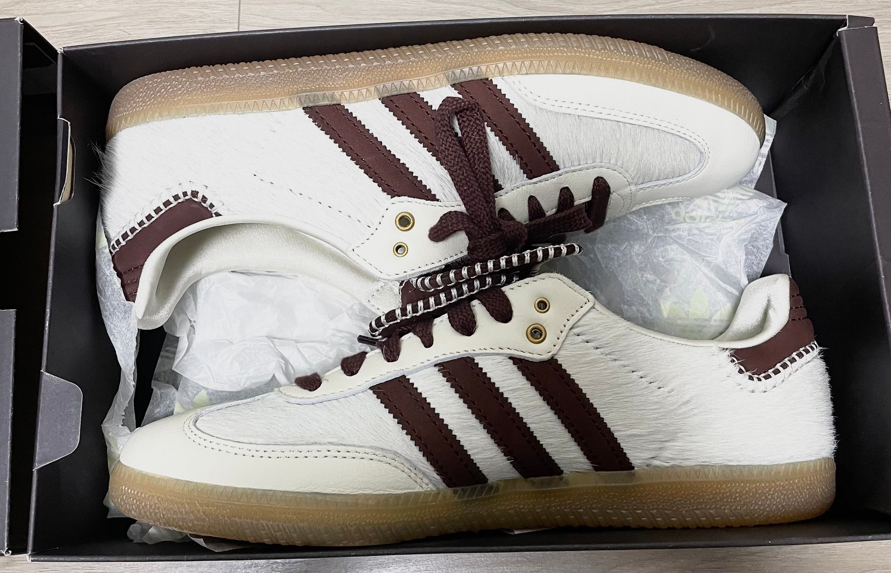 Wales Bonner × adidas Samba Pony Tonal Low "Cream White/Mystery Brown"