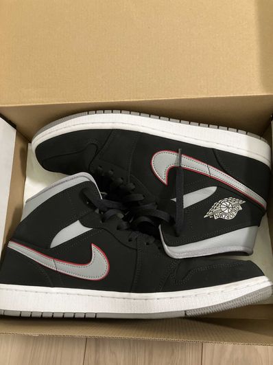 Air jordan 1 top mid black red grey